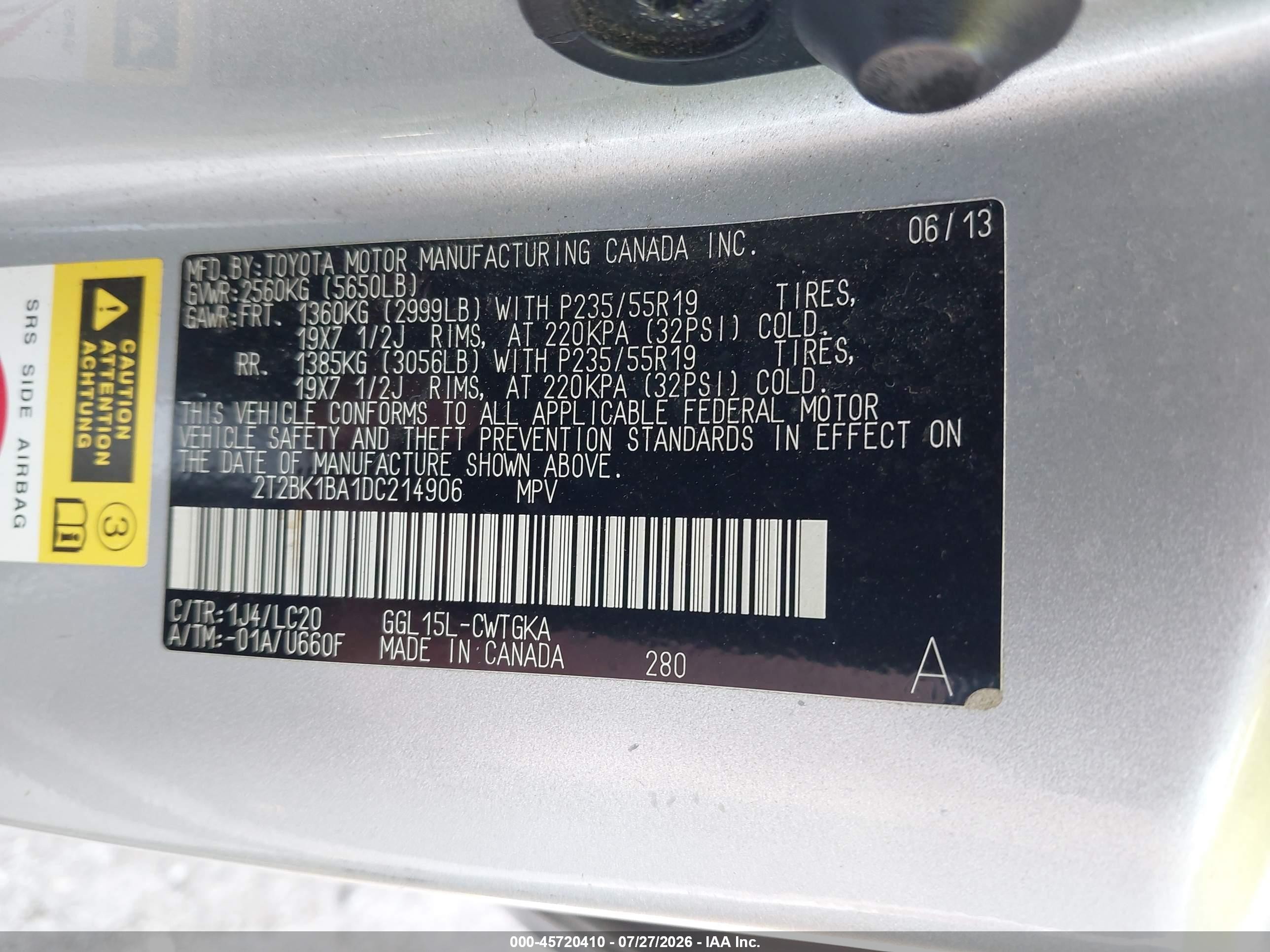 2013 Lexus Rx 350   Серебряный vin: 2T2BK1BA1DC214906