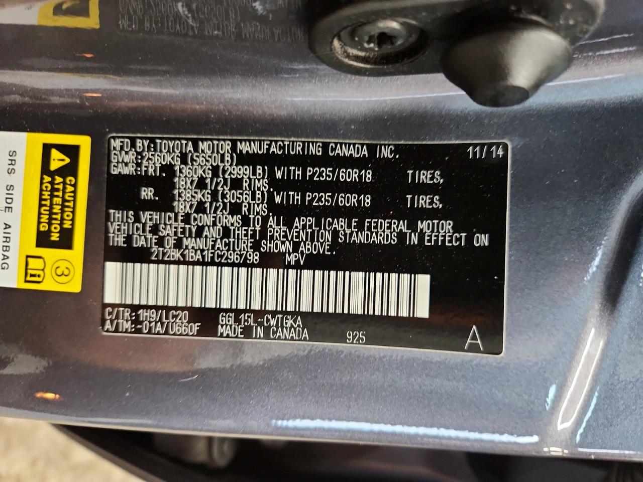 2015 Lexus Rx 350 Base Серебряный vin: 2T2BK1BA1FC296798