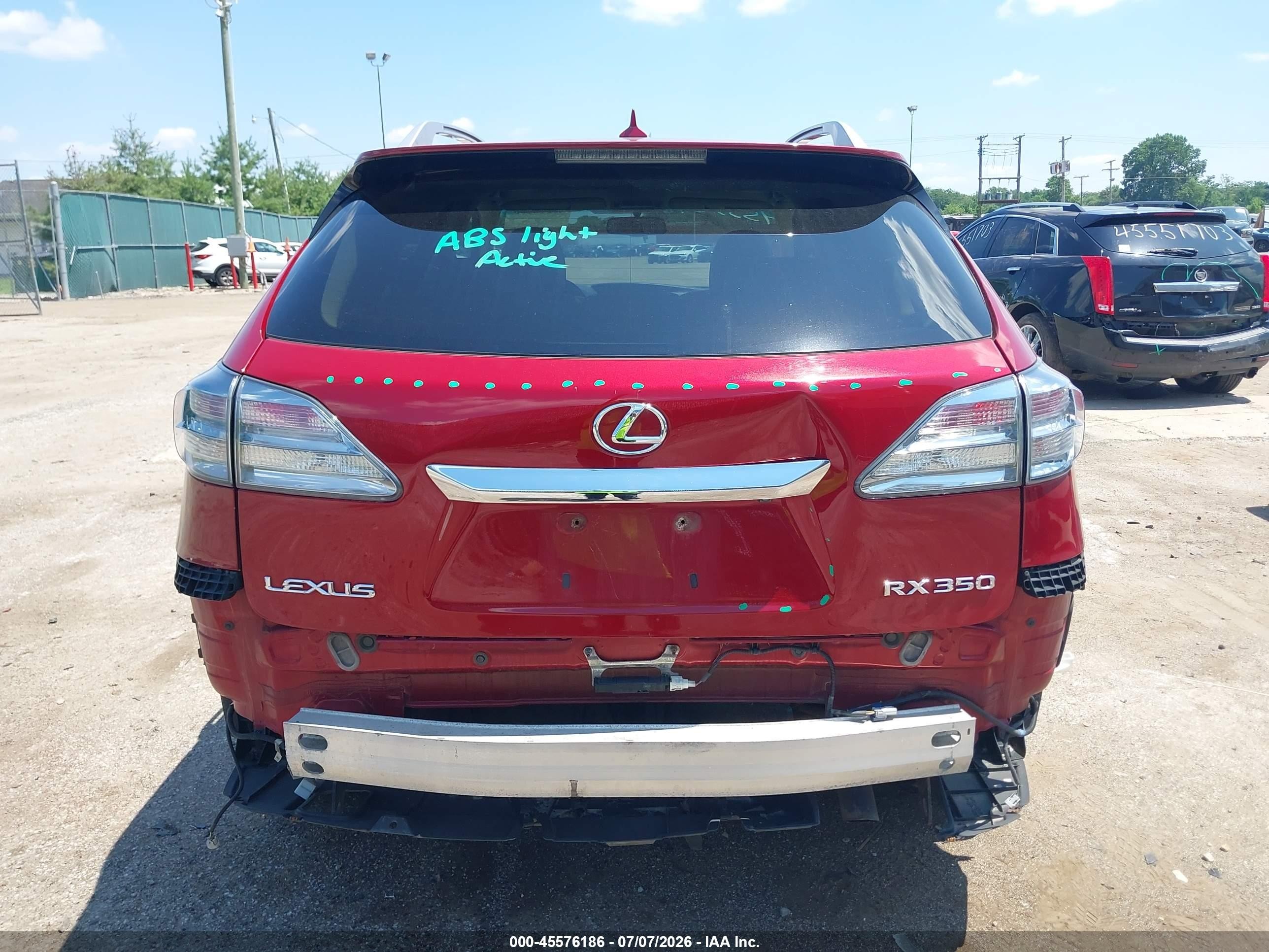 2010 Lexus Rx 350   Red vin: 2T2BK1BA2AC008103
