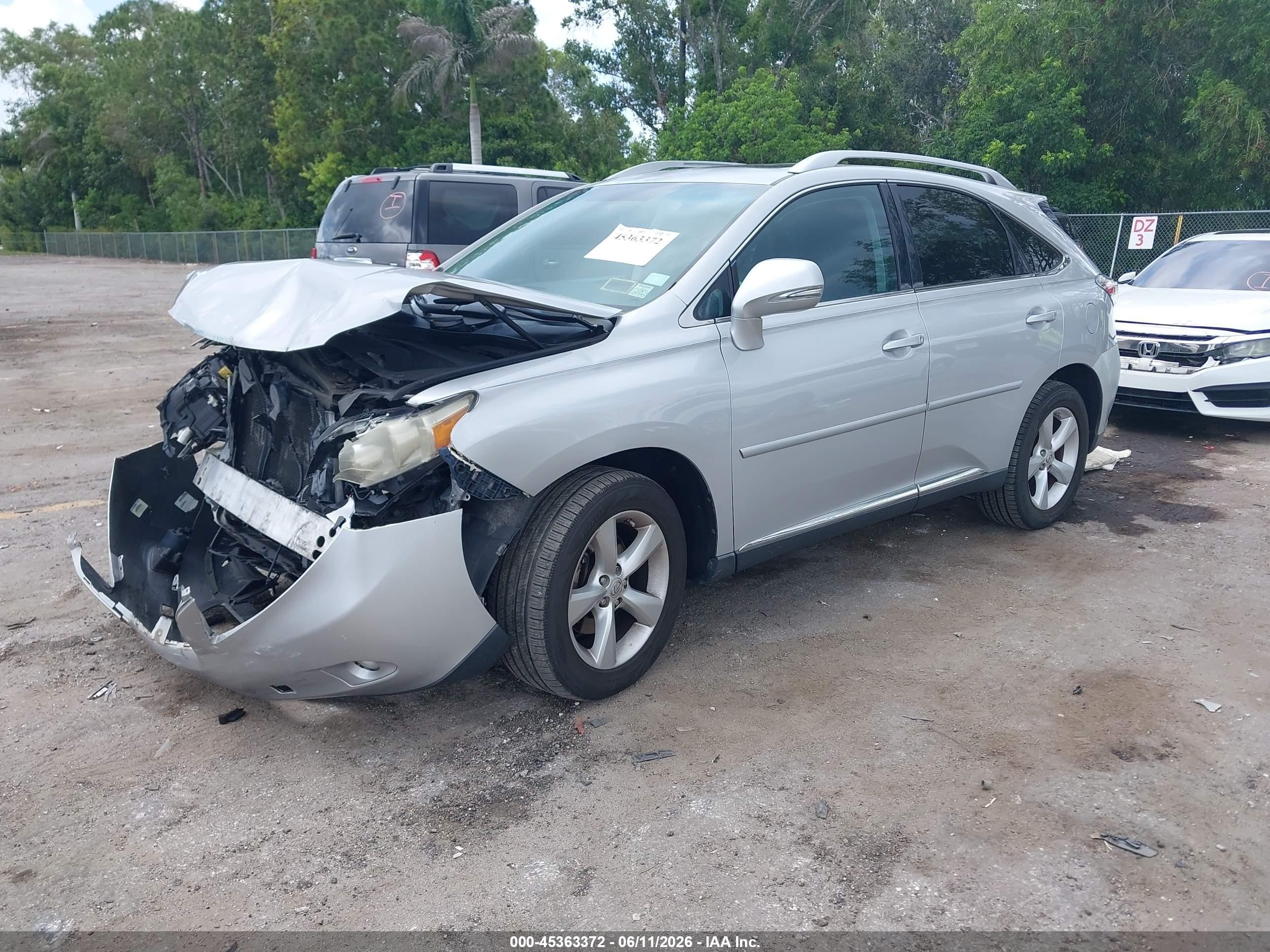 2010 Lexus Rx 350   Silver vin: 2T2BK1BA2AC022552