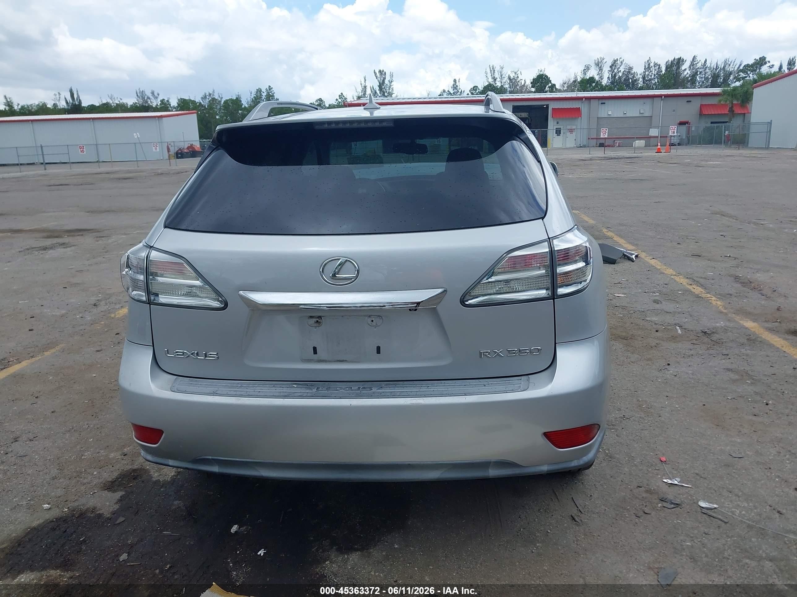 2010 Lexus Rx 350   Silver vin: 2T2BK1BA2AC022552