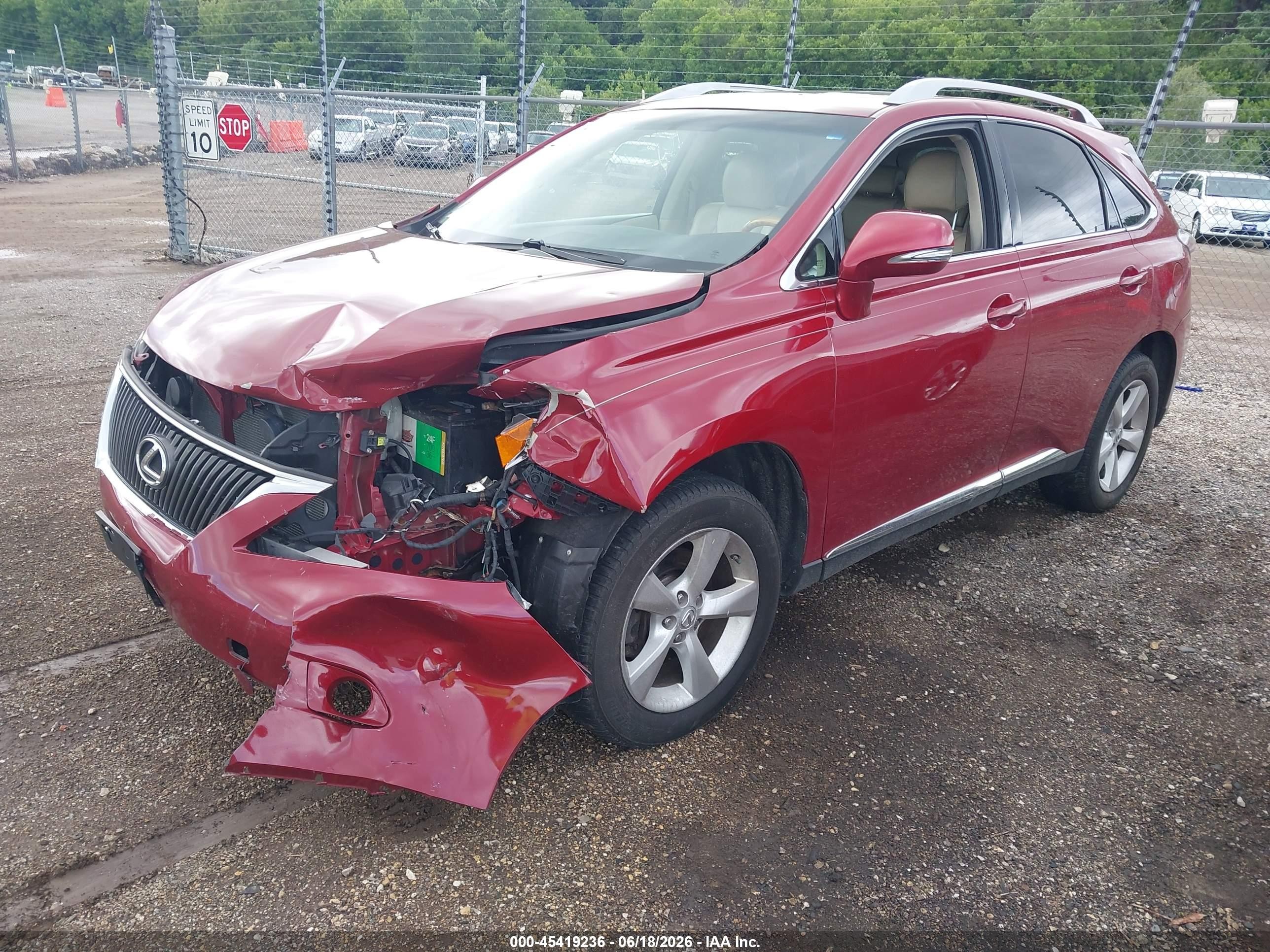 2010 Lexus Rx 350 Base (a6) Red vin: 2T2BK1BA2AC030618