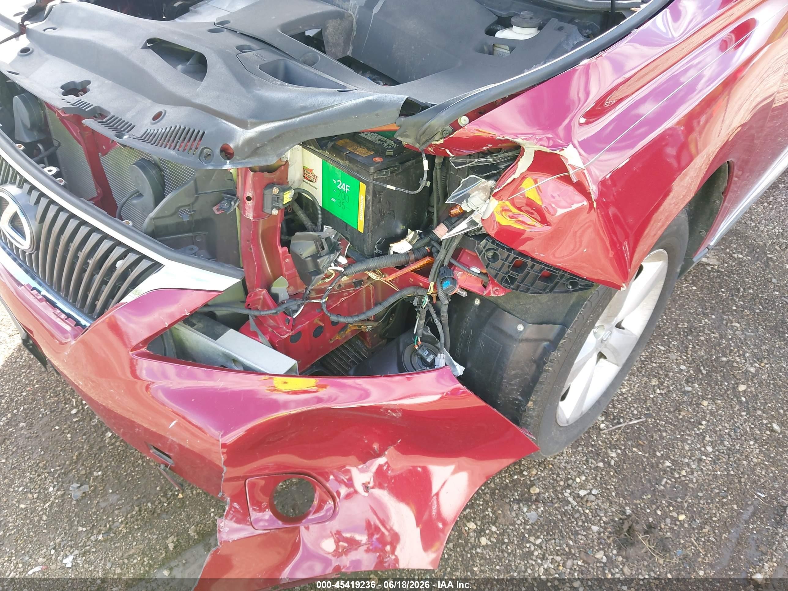 2010 Lexus Rx 350 Base (a6) Red vin: 2T2BK1BA2AC030618