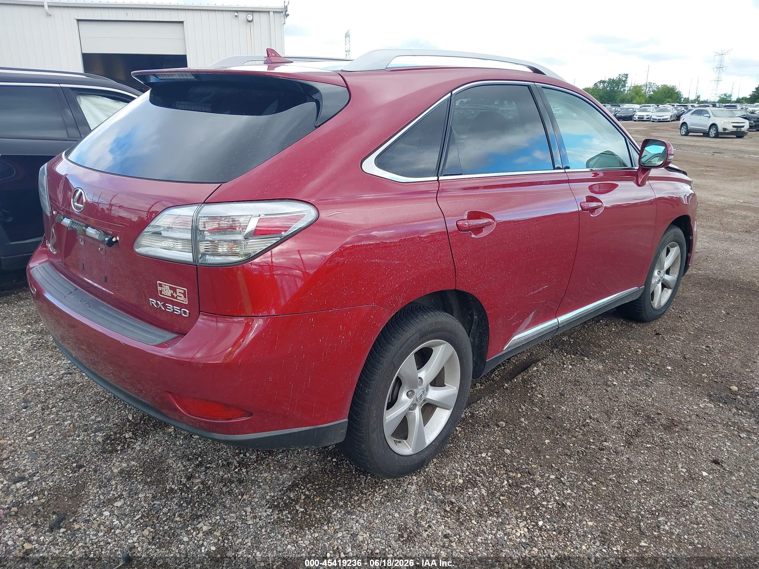 2010 Lexus Rx 350 Base (a6) Red vin: 2T2BK1BA2AC030618