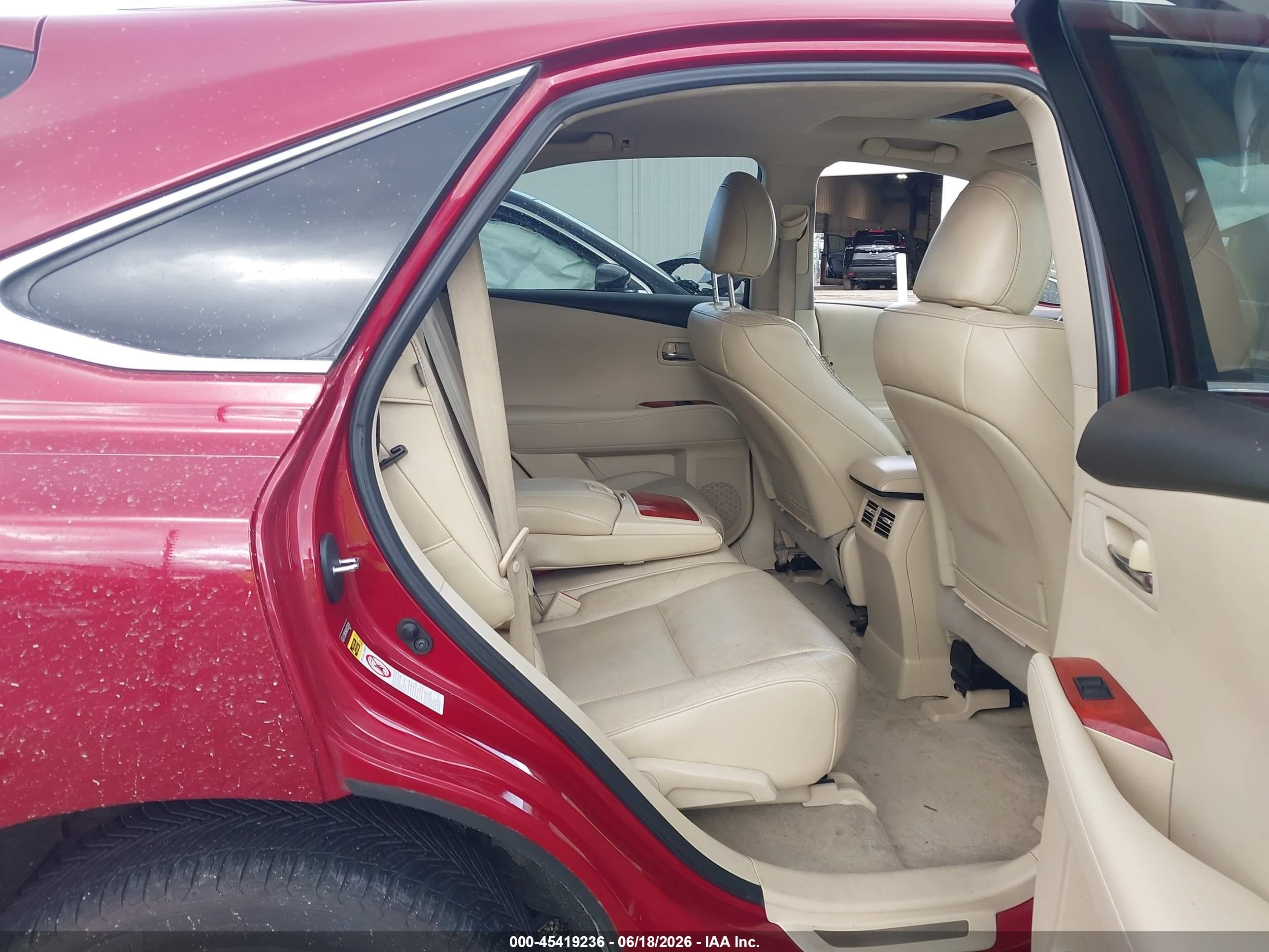 2010 Lexus Rx 350 Base (a6) Red vin: 2T2BK1BA2AC030618
