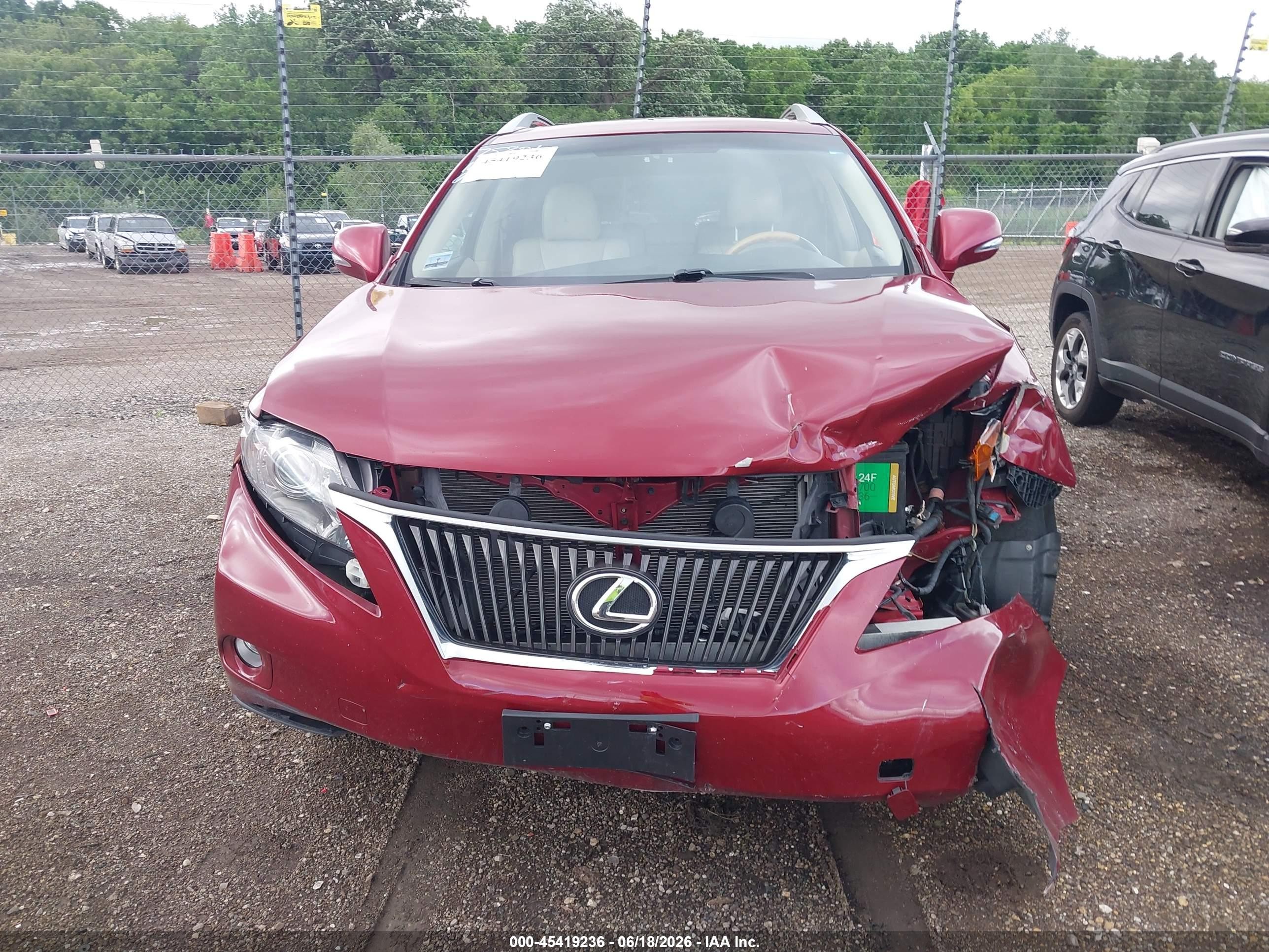 2010 Lexus Rx 350 Base (a6) Red vin: 2T2BK1BA2AC030618