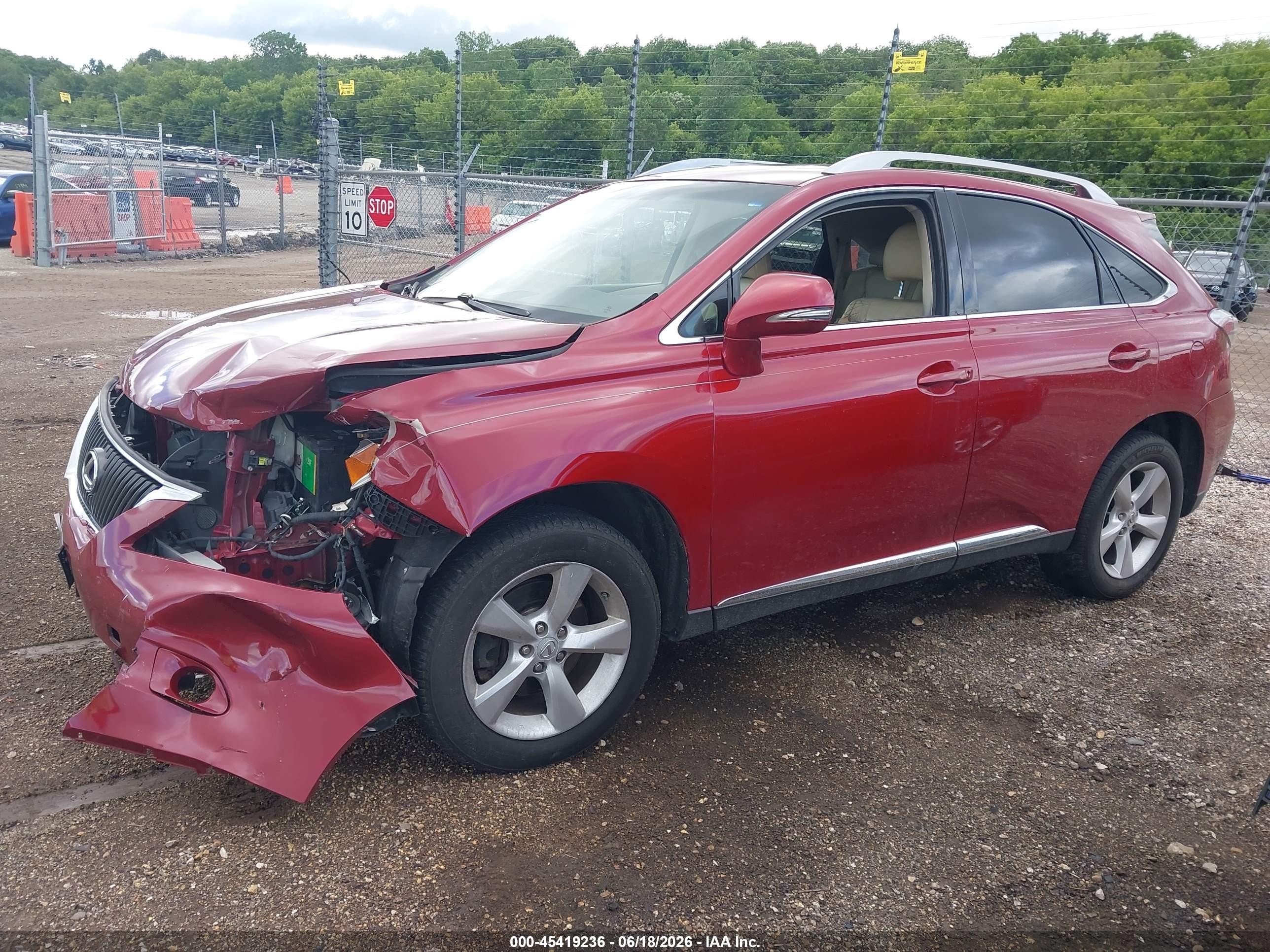 2010 Lexus Rx 350 Base (a6) Red vin: 2T2BK1BA2AC030618