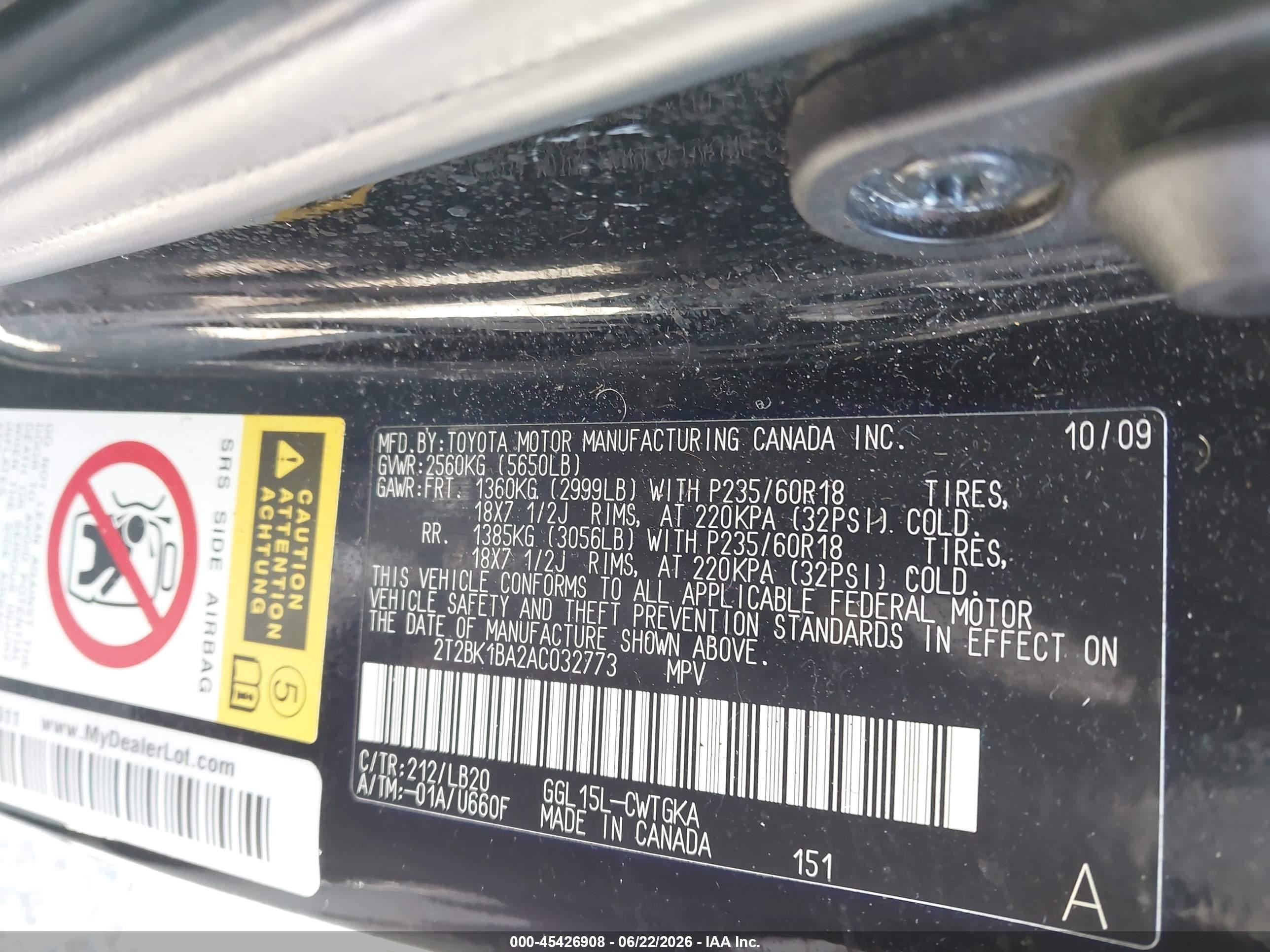 2010 Lexus Rx 350   Black vin: 2T2BK1BA2AC032773