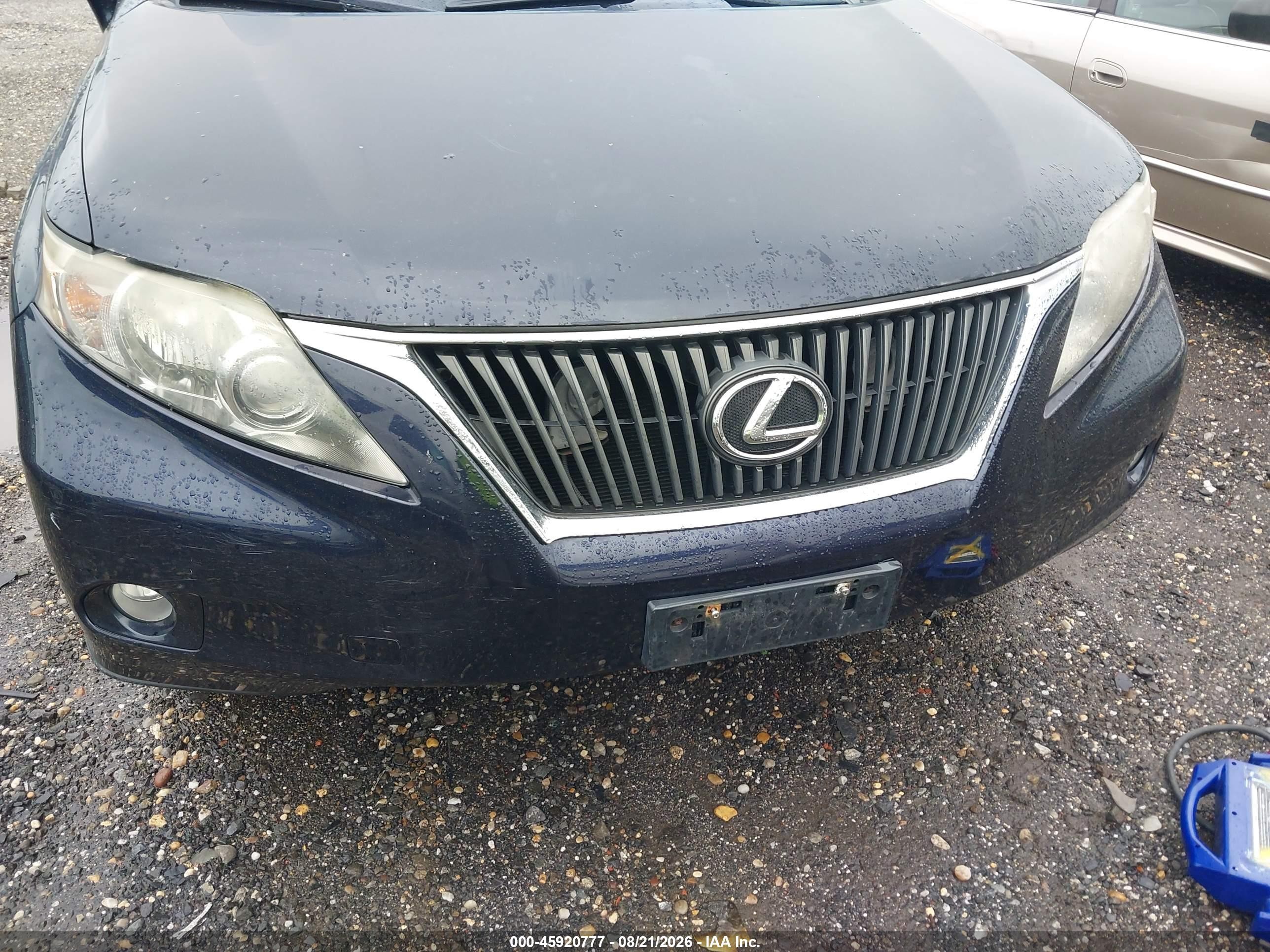 2010 Lexus Rx 350   Blue vin: 2T2BK1BA2AC059469