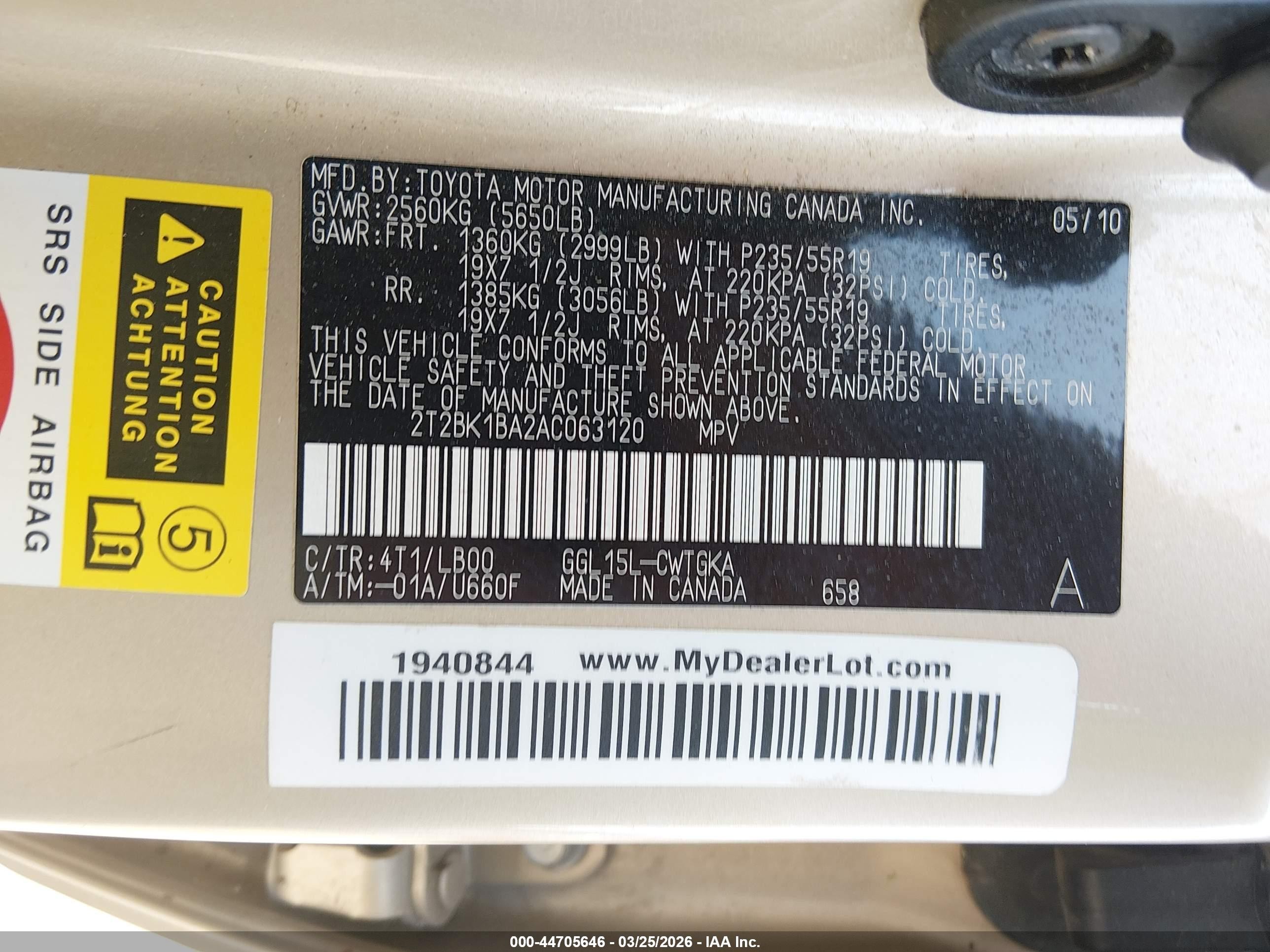 2010 Lexus Rx 350   Gold vin: 2T2BK1BA2AC063120