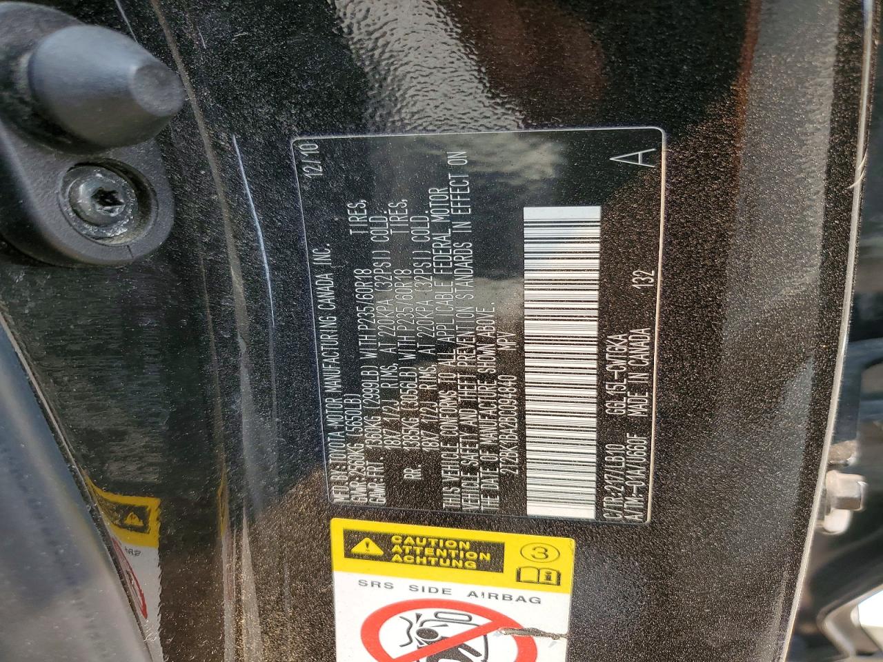 2011 Lexus Rx 350 Black vin: 2T2BK1BA2BC094840
