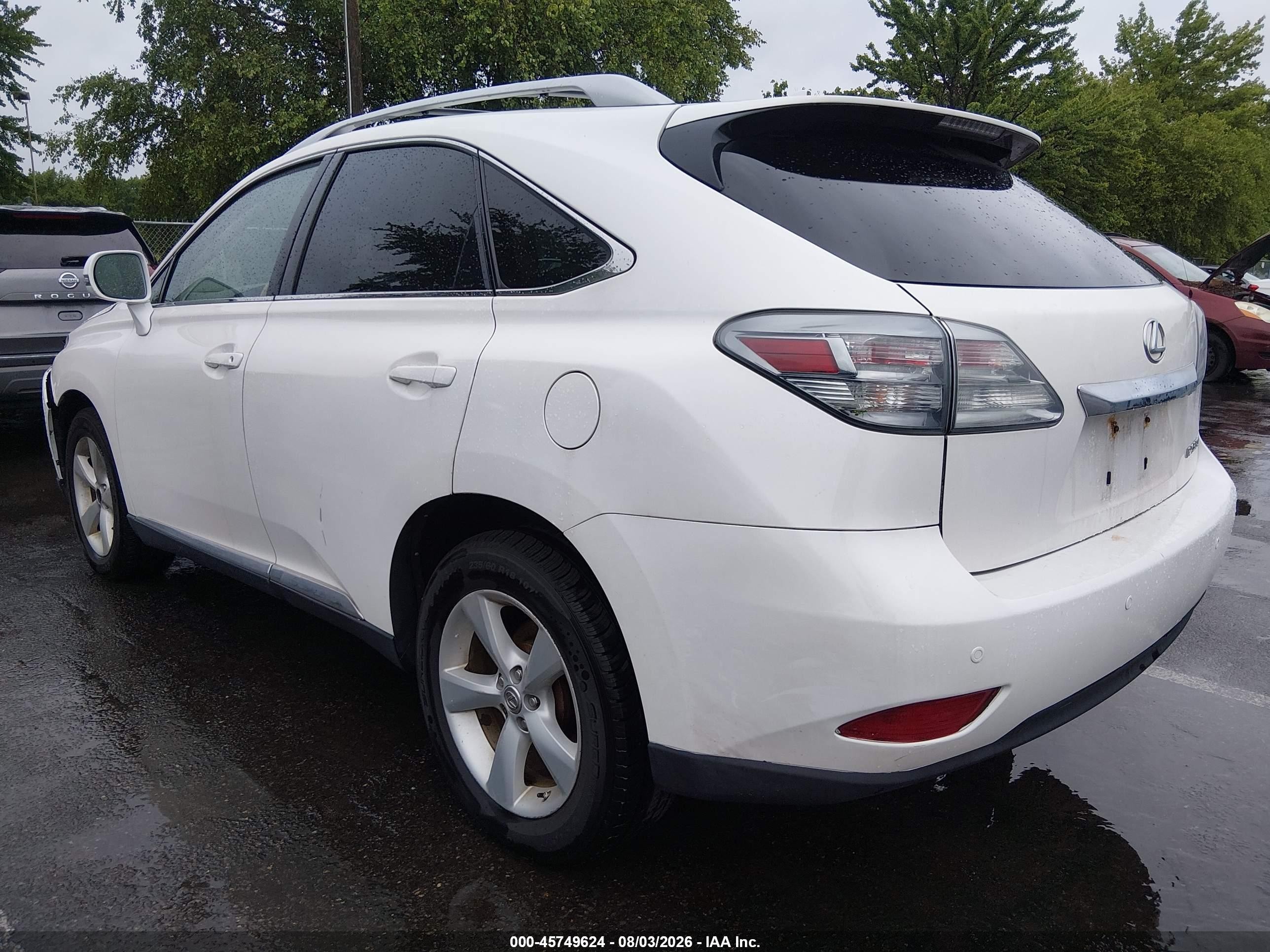 2012 Lexus Rx 350   White vin: 2T2BK1BA2CC130446