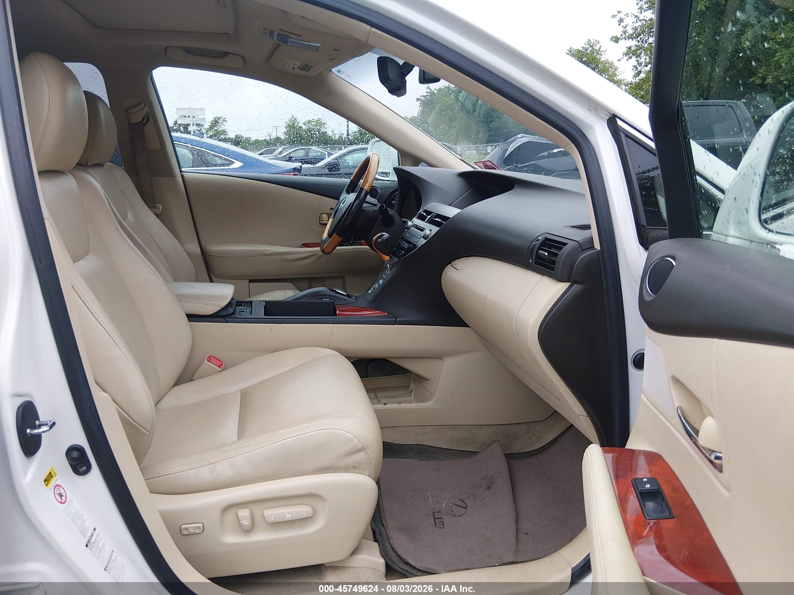 2012 Lexus Rx 350   White vin: 2T2BK1BA2CC130446