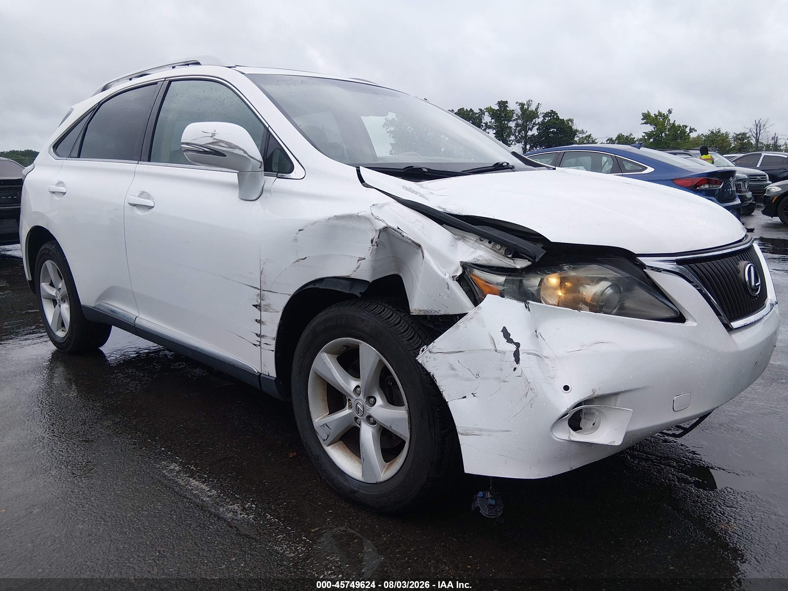 2012 Lexus Rx 350   White vin: 2T2BK1BA2CC130446