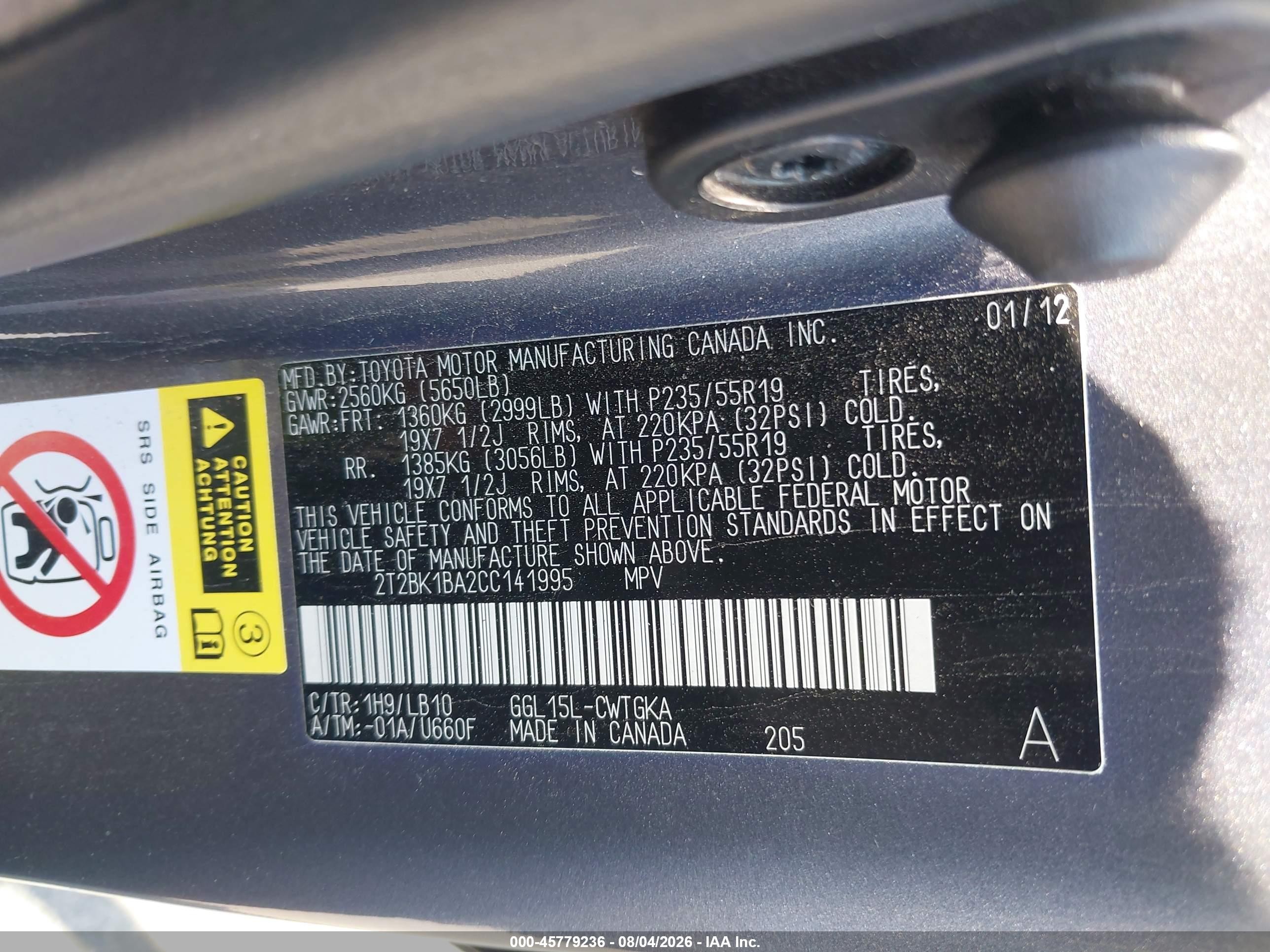 2012 Lexus Rx 350   Gray vin: 2T2BK1BA2CC141995