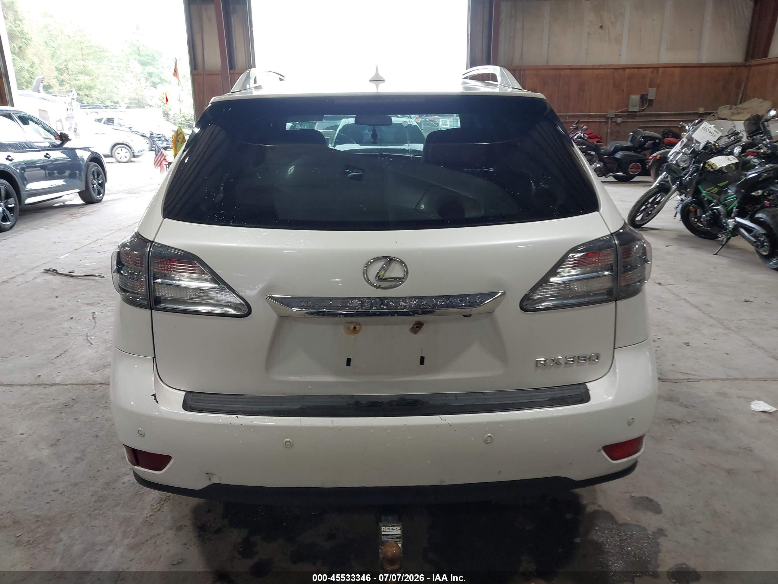 2012 Lexus Rx 350   White vin: 2T2BK1BA2CC147554