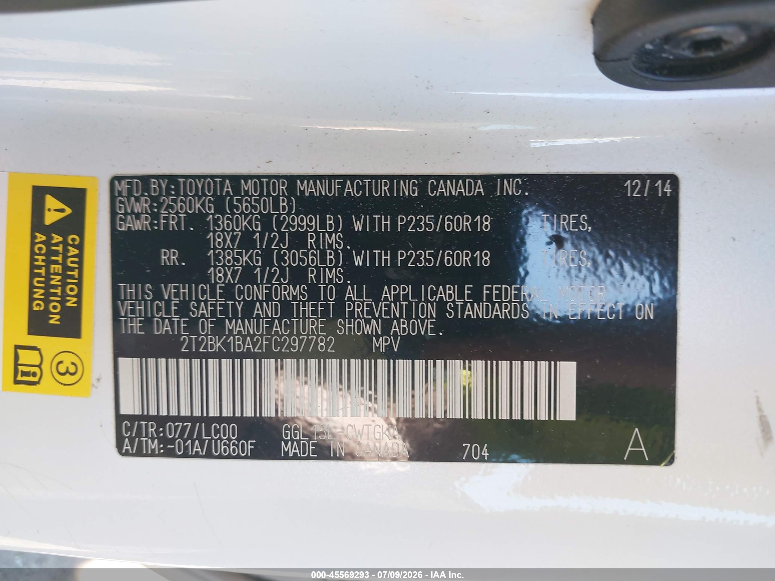 2015 Lexus Rx 350   White vin: 2T2BK1BA2FC297782