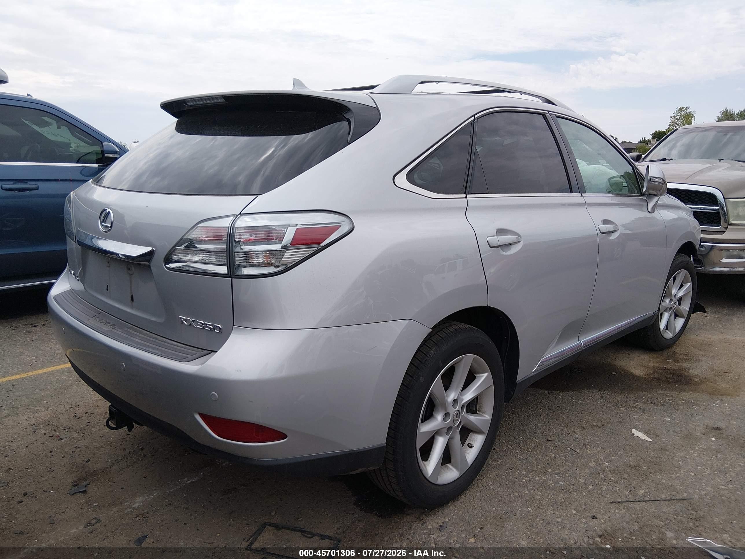 2010 Lexus Rx 350   Silver vin: 2T2BK1BA3AC006358