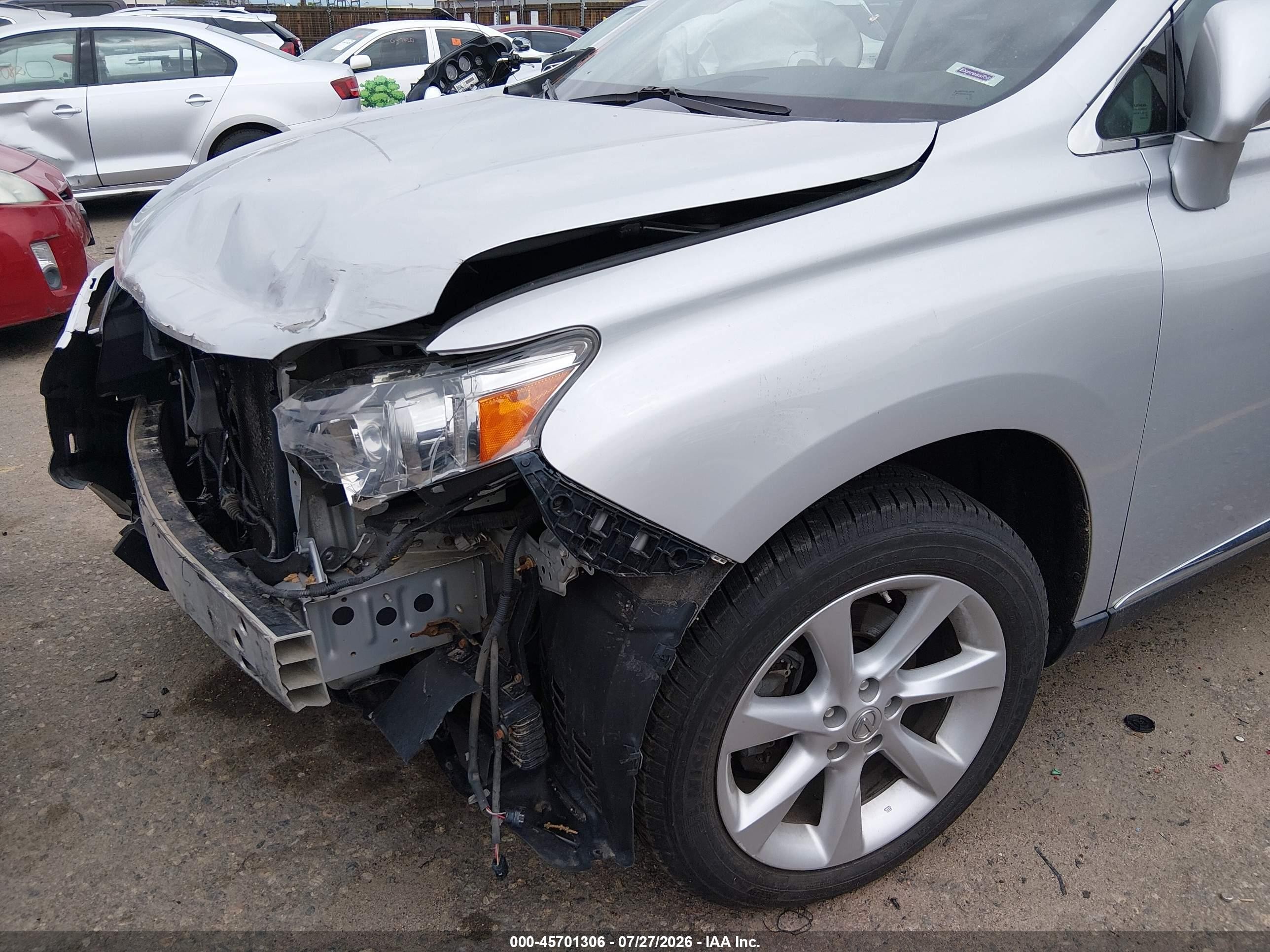 2010 Lexus Rx 350   Silver vin: 2T2BK1BA3AC006358