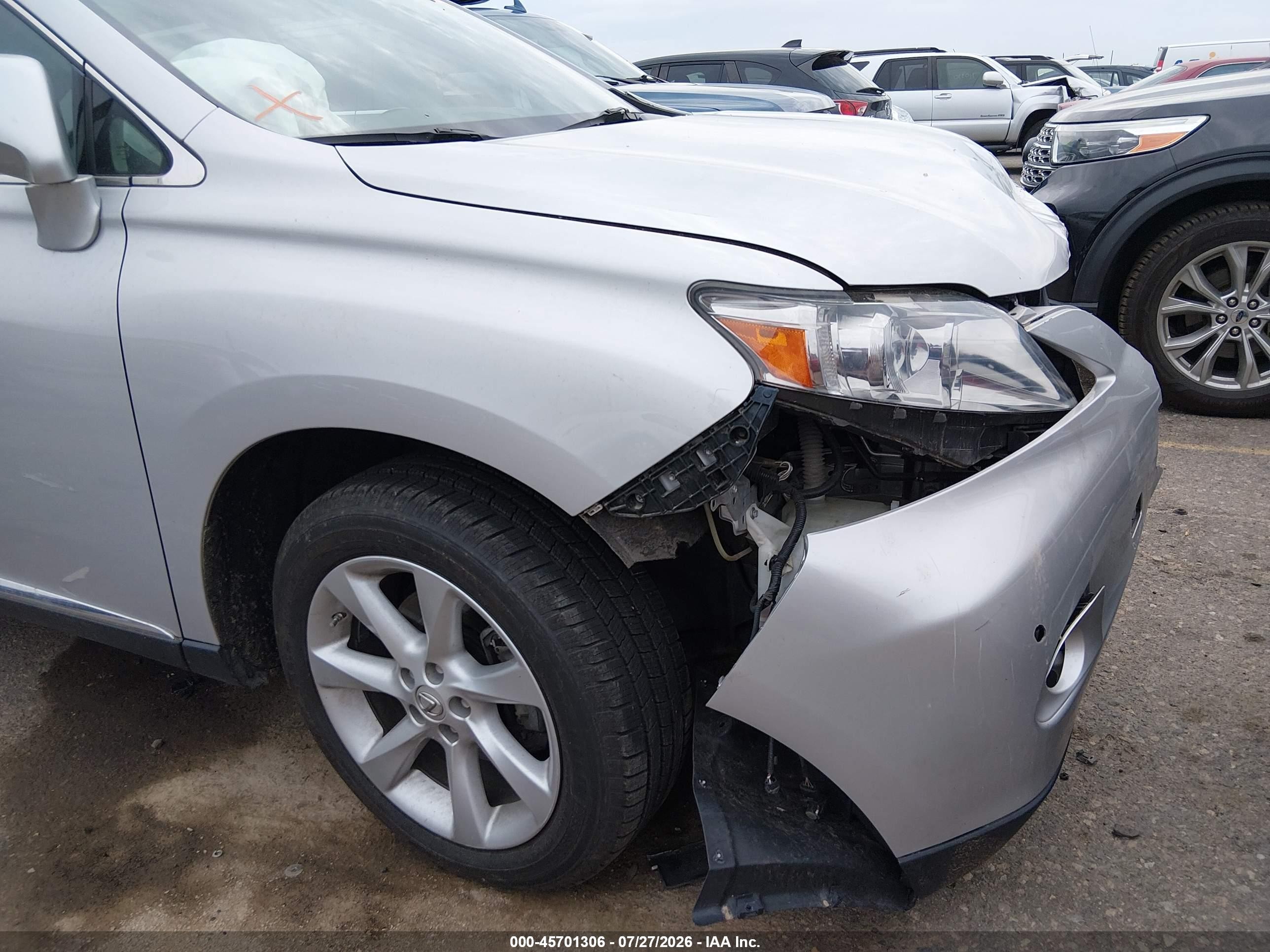 2010 Lexus Rx 350   Silver vin: 2T2BK1BA3AC006358