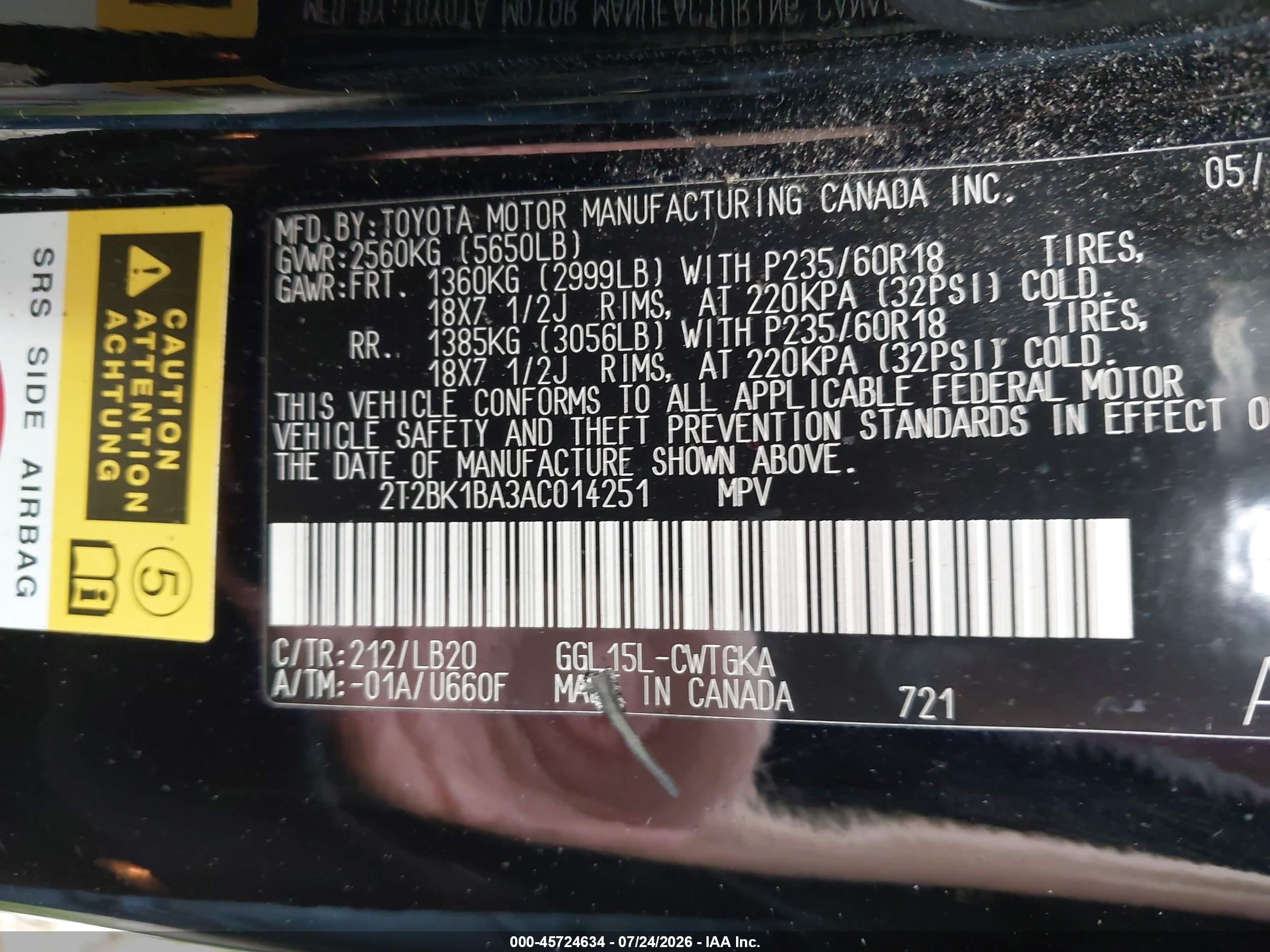 2010 Lexus Rx 350   Black vin: 2T2BK1BA3AC014251