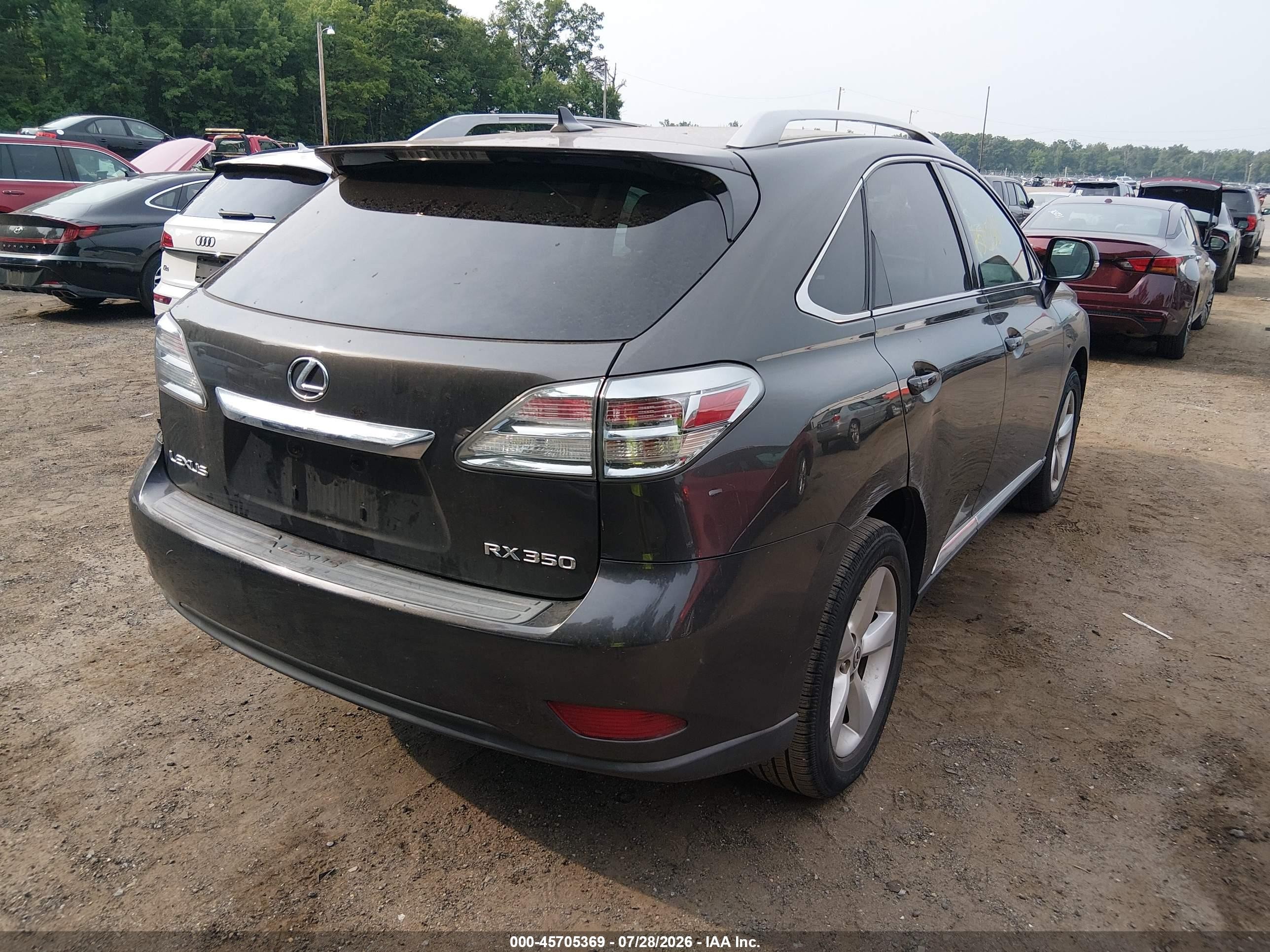 2010 Lexus Rx 350   Серый vin: 2T2BK1BA3AC019675