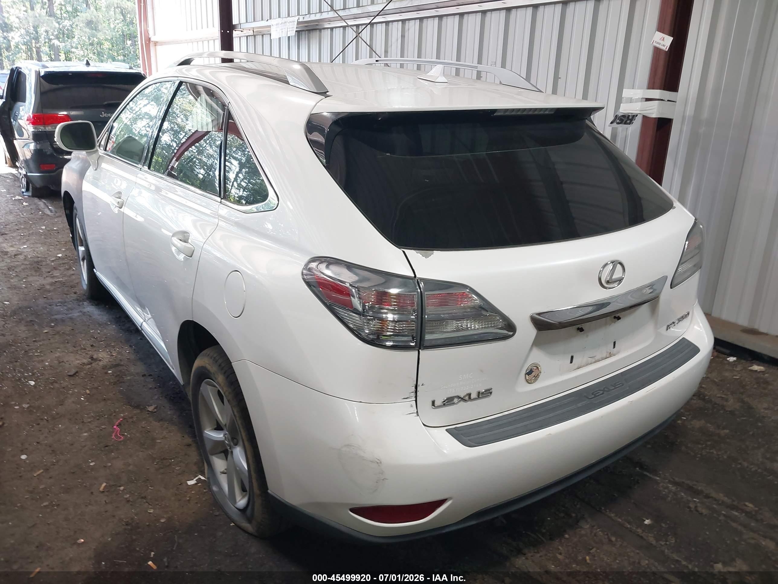 2010 Lexus Rx 350   White vin: 2T2BK1BA3AC023693