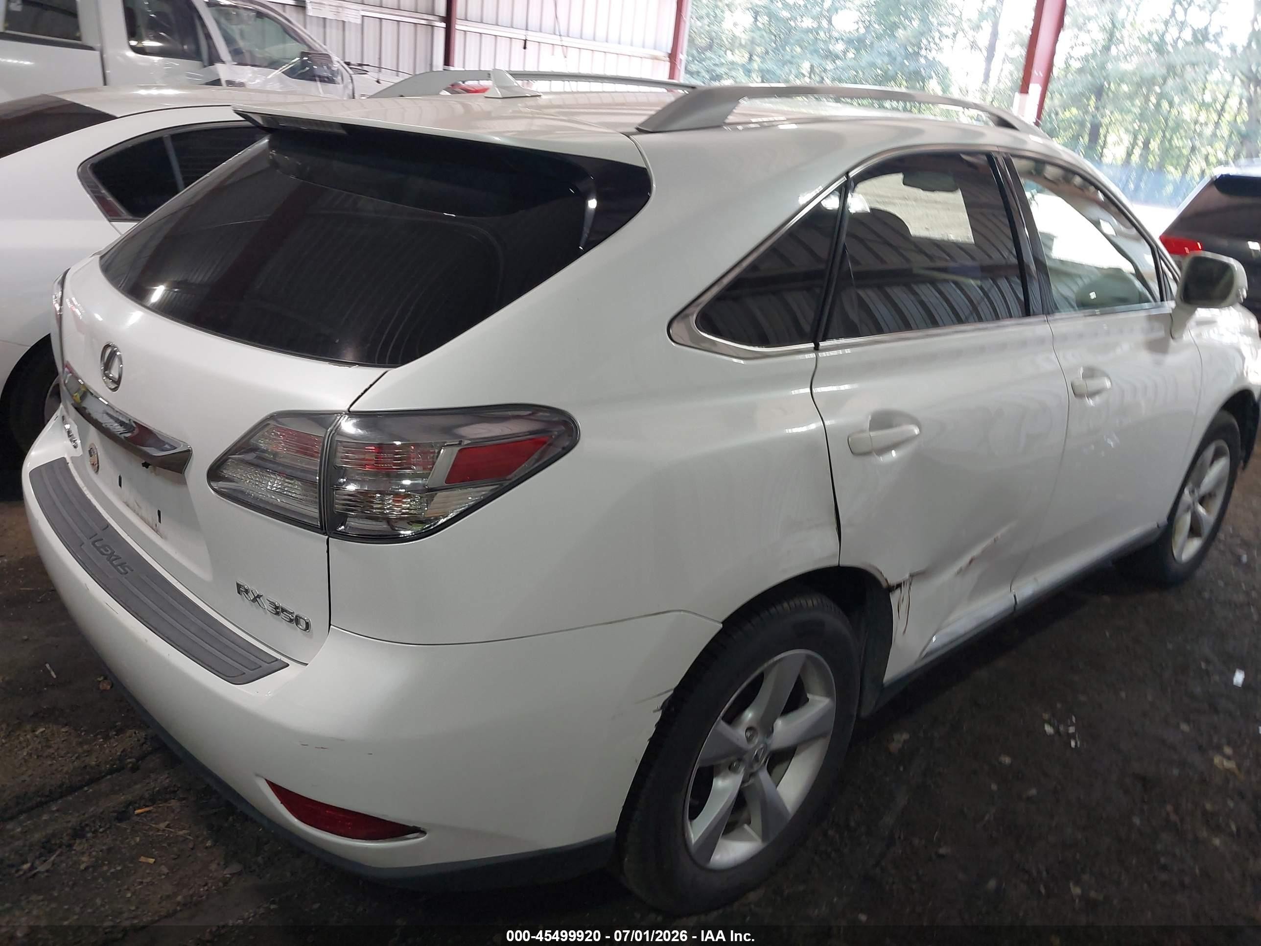 2010 Lexus Rx 350   White vin: 2T2BK1BA3AC023693