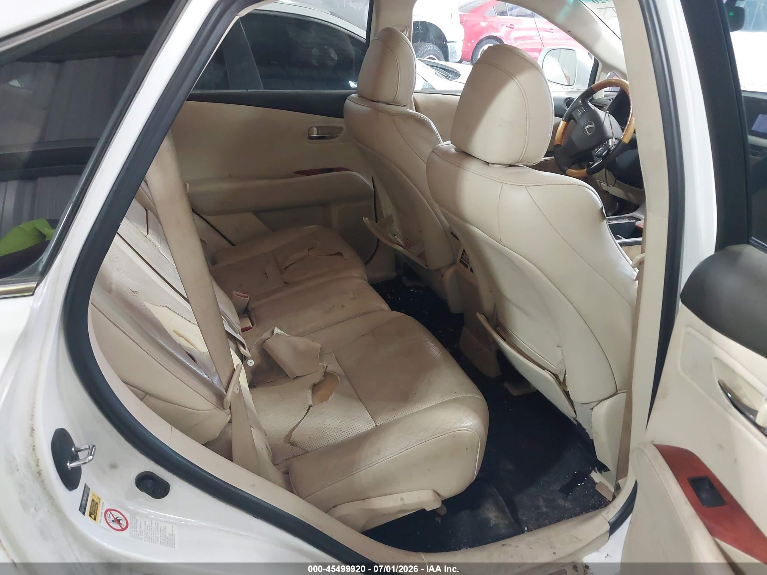 2010 Lexus Rx 350   White vin: 2T2BK1BA3AC023693