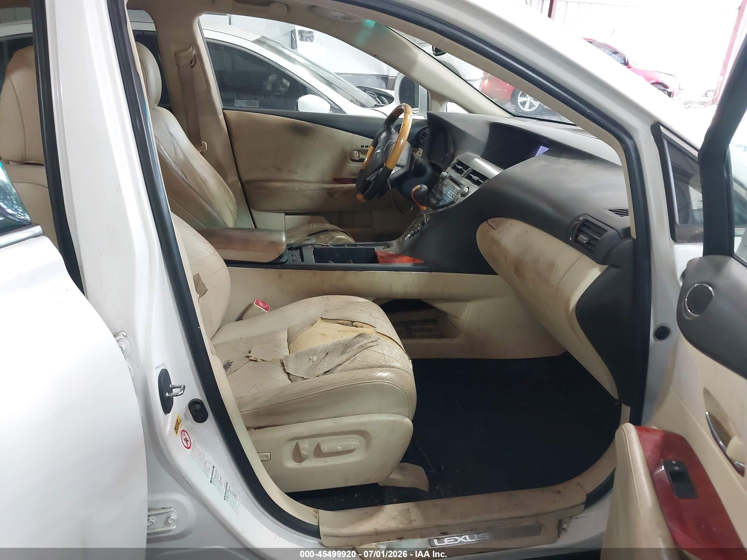2010 Lexus Rx 350   White vin: 2T2BK1BA3AC023693