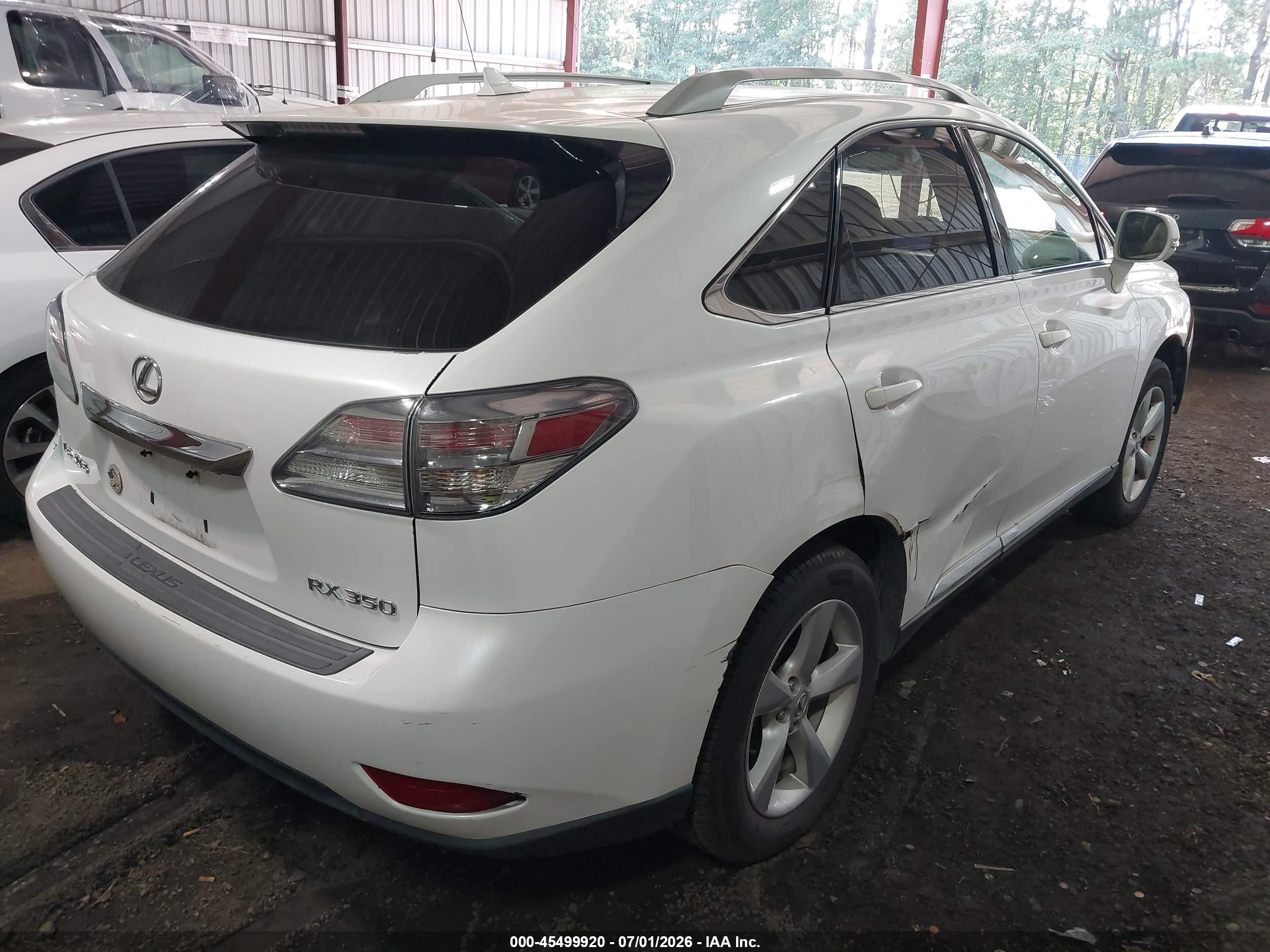 2010 Lexus Rx 350   White vin: 2T2BK1BA3AC023693
