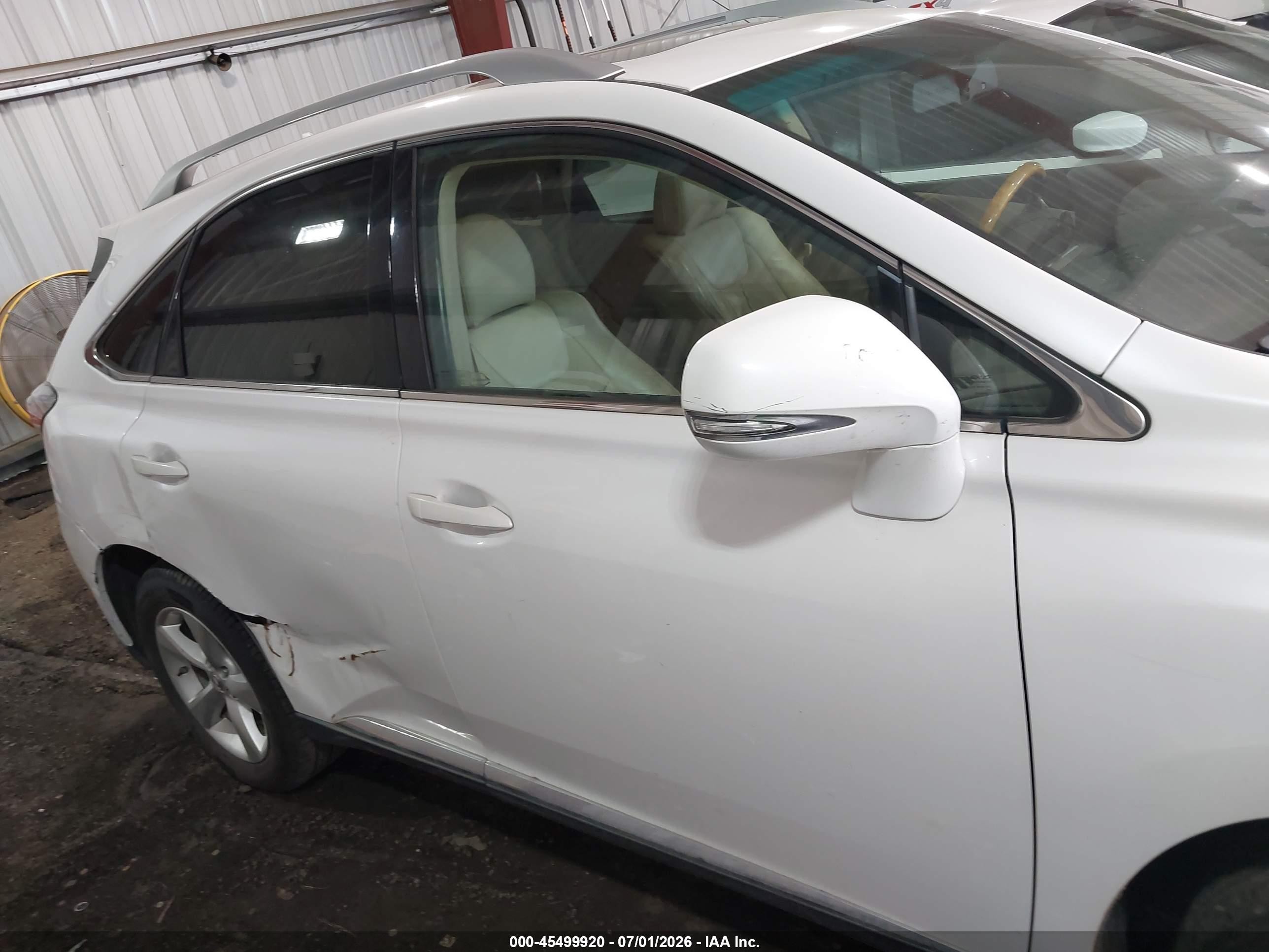2010 Lexus Rx 350   White vin: 2T2BK1BA3AC023693