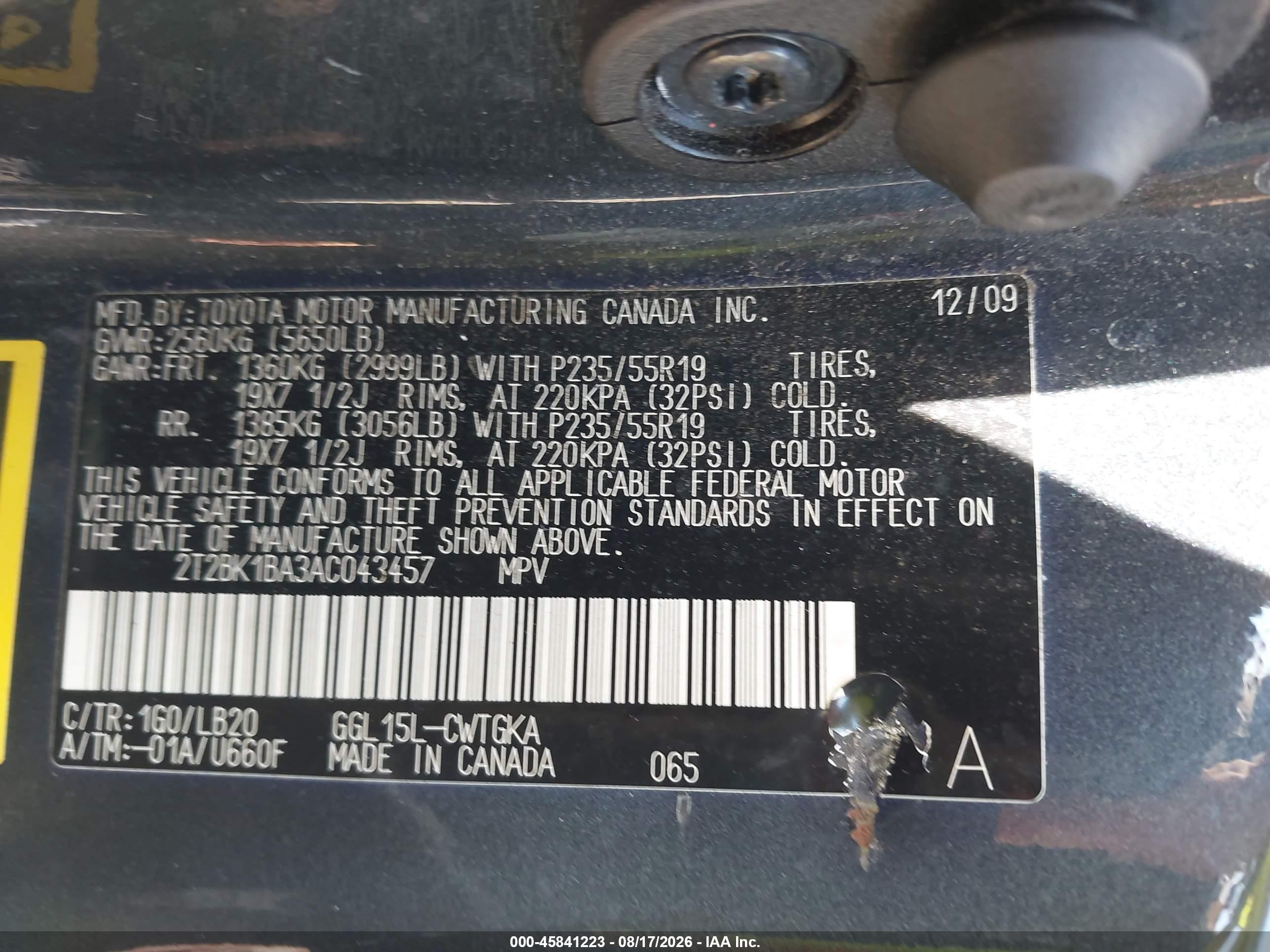 2010 Lexus Rx 350   Черный vin: 2T2BK1BA3AC043457