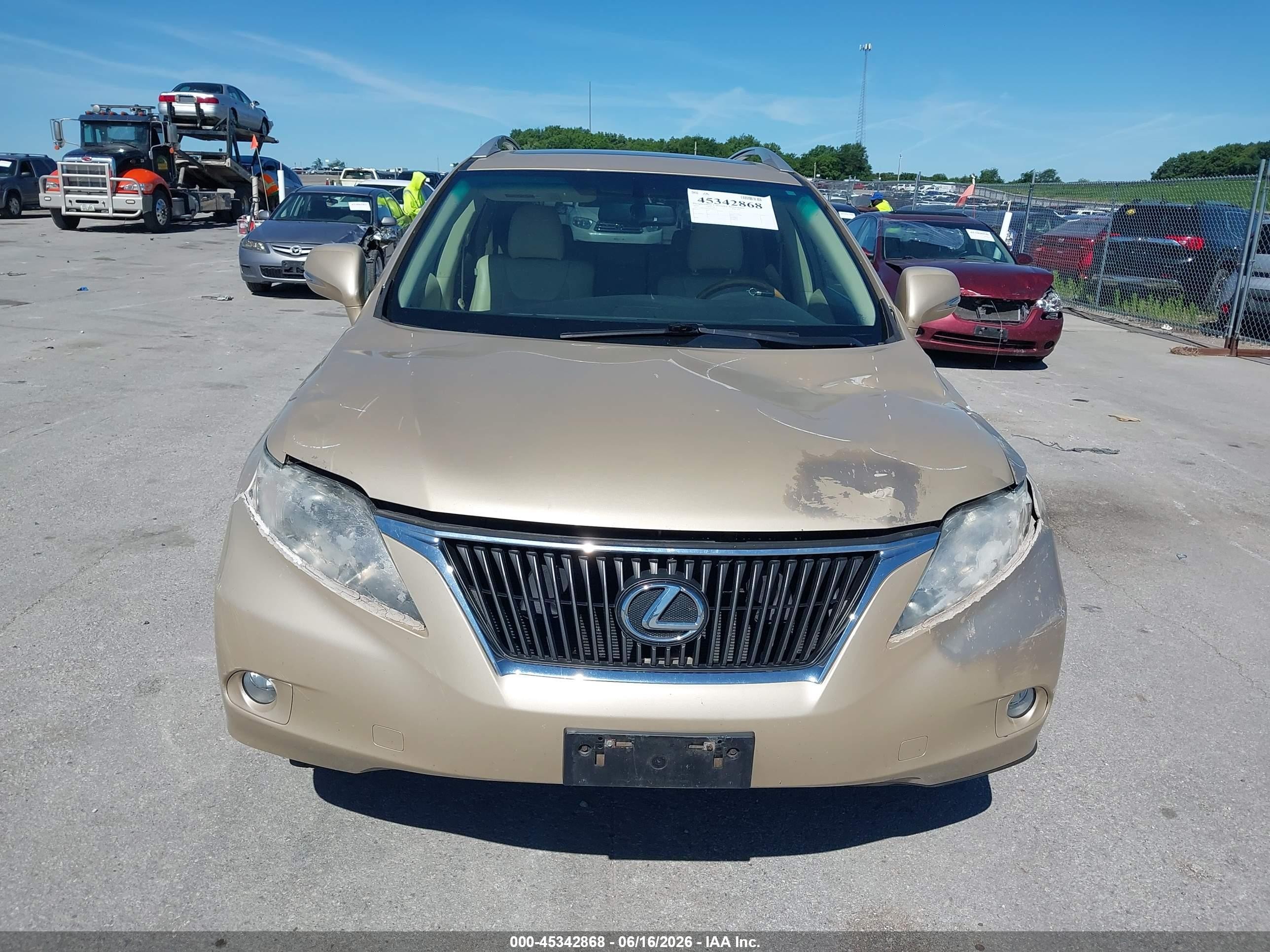 2010 Lexus Rx 350   Желто-коричневый vin: 2T2BK1BA3AC044771
