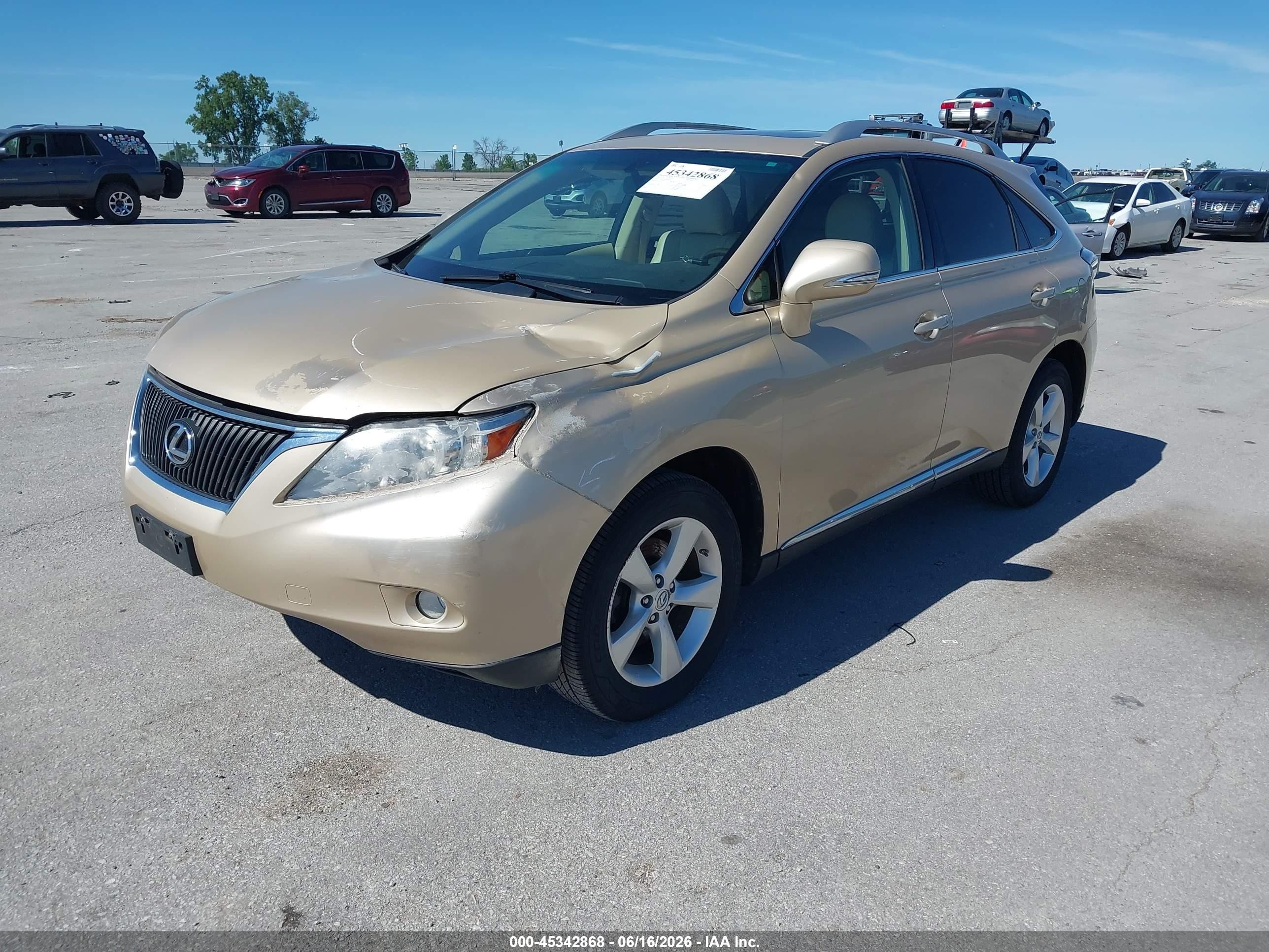 2010 Lexus Rx 350   Желто-коричневый vin: 2T2BK1BA3AC044771