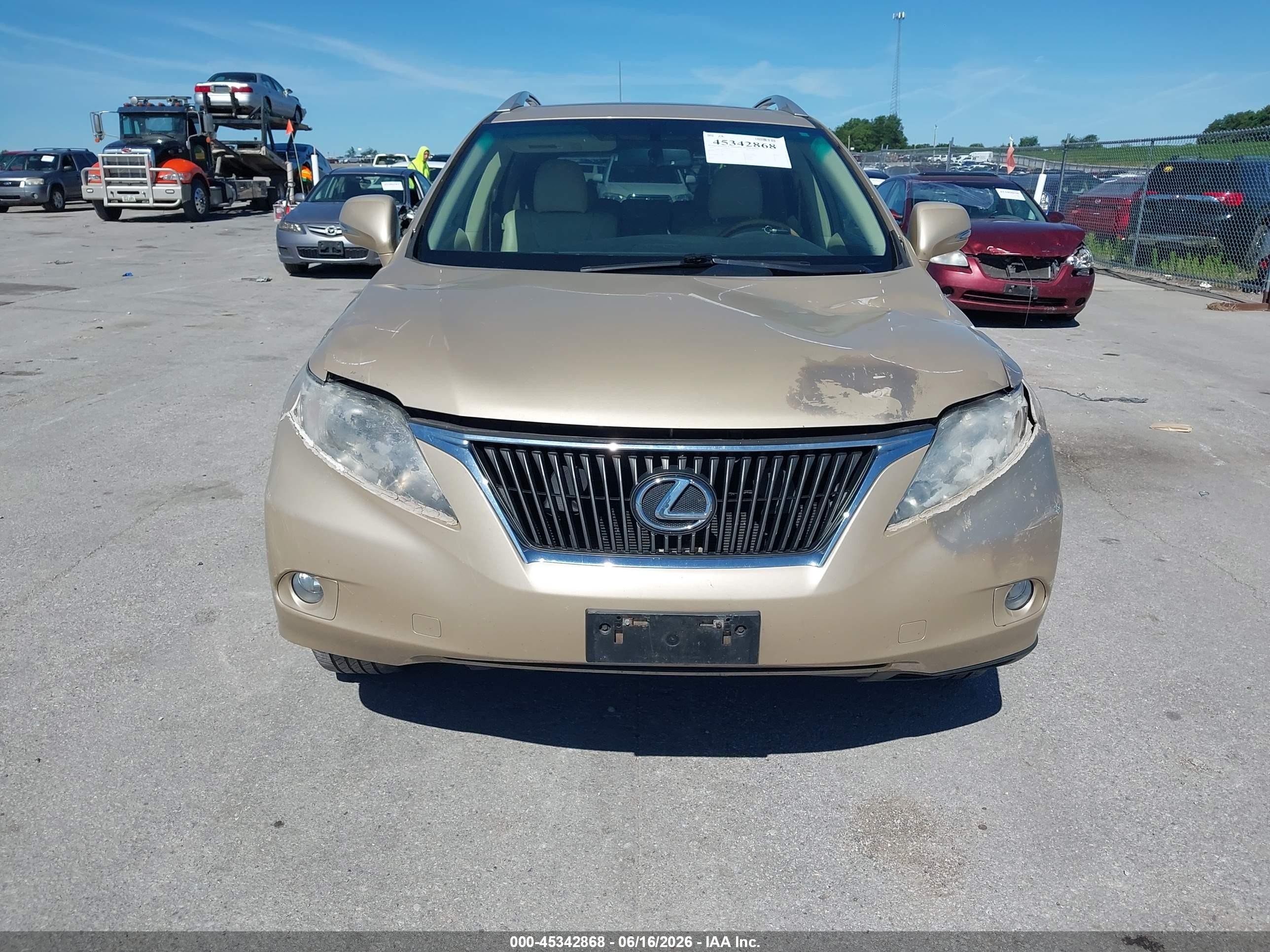 2010 Lexus Rx 350   Желто-коричневый vin: 2T2BK1BA3AC044771