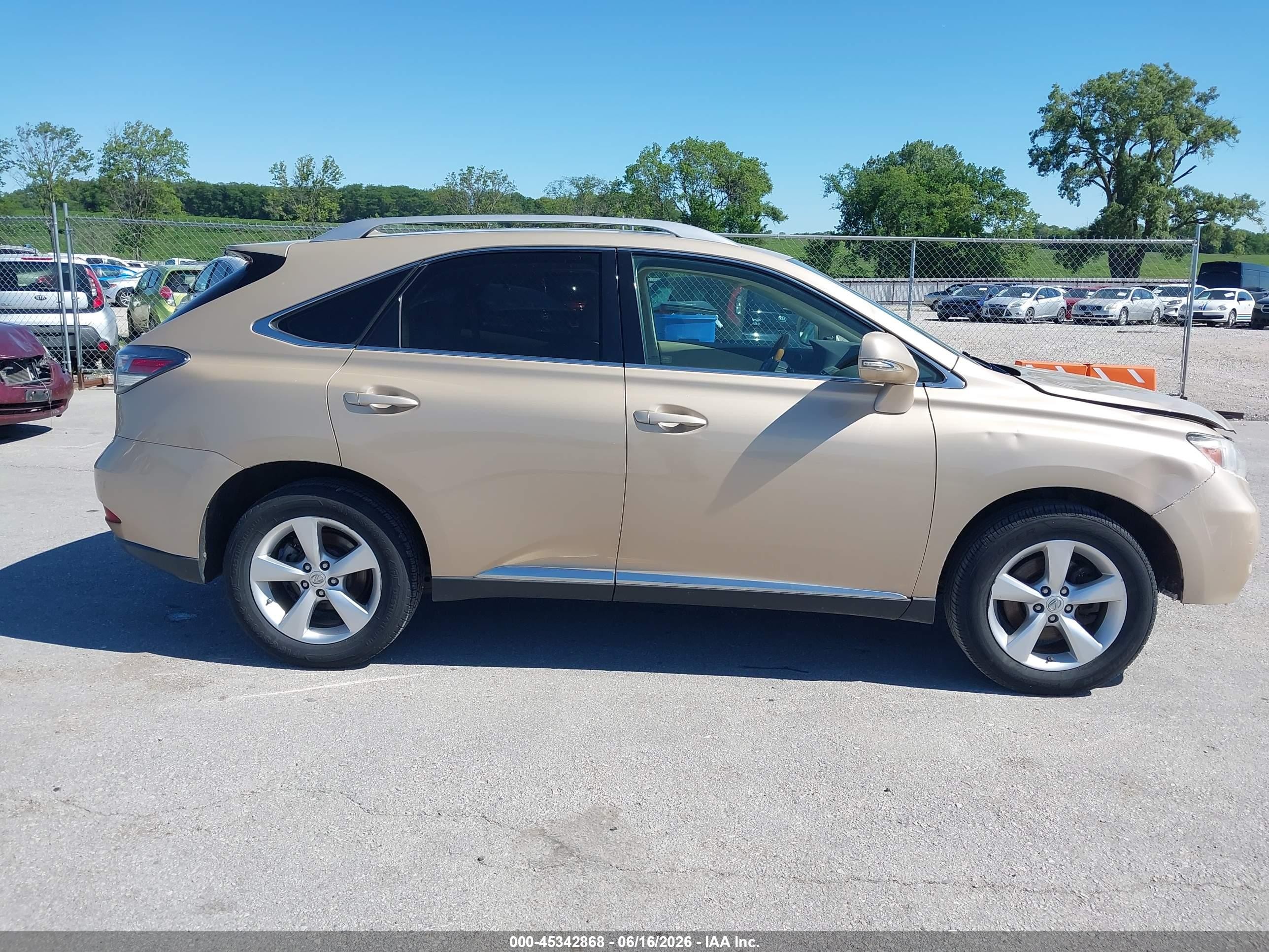 2010 Lexus Rx 350   Желто-коричневый vin: 2T2BK1BA3AC044771