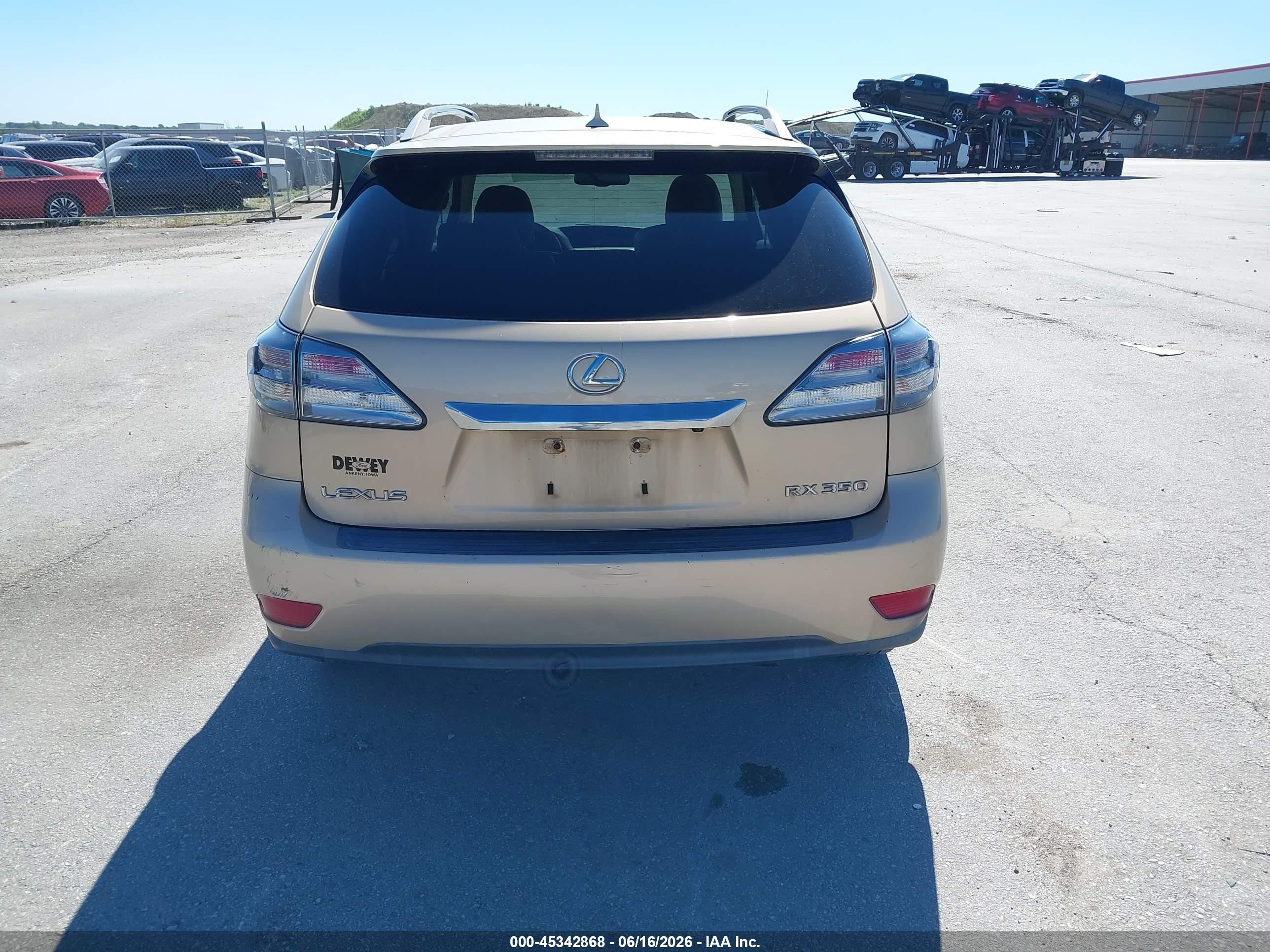 2010 Lexus Rx 350   Желто-коричневый vin: 2T2BK1BA3AC044771