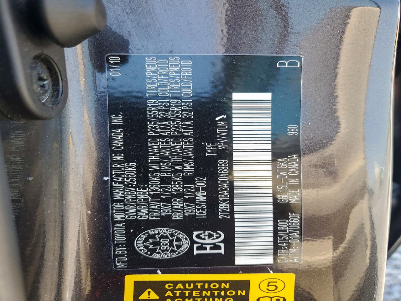 2010 Lexus Rx 350 Серый vin: 2T2BK1BA3AC046889