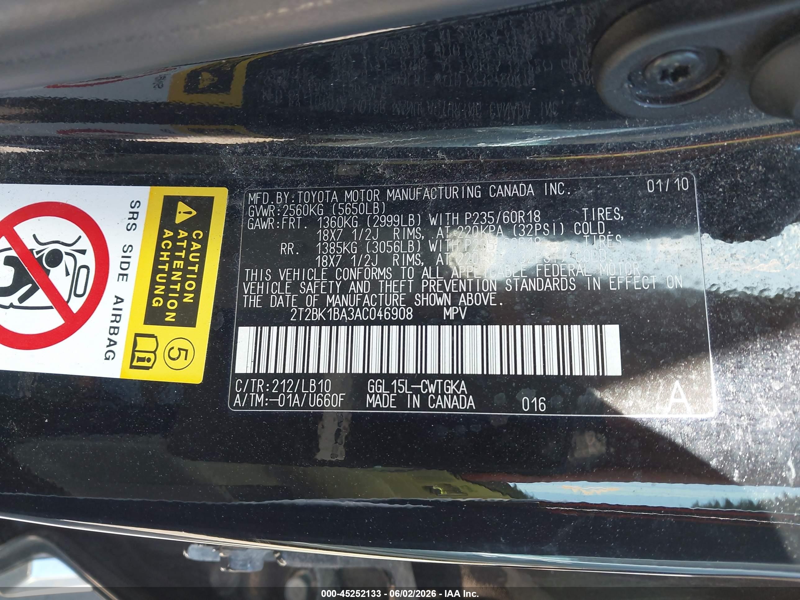 2010 Lexus Rx 350   Black vin: 2T2BK1BA3AC046908