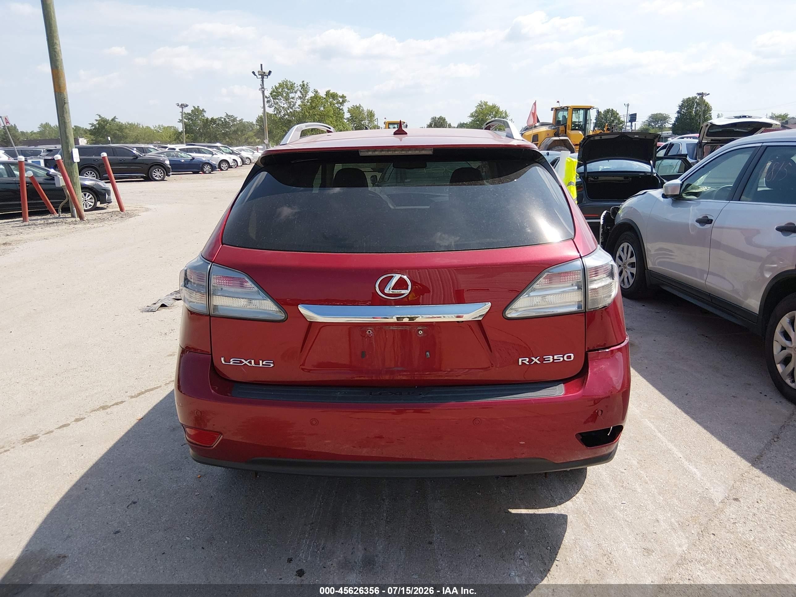 2010 Lexus Rx 350   Red vin: 2T2BK1BA3AC056869