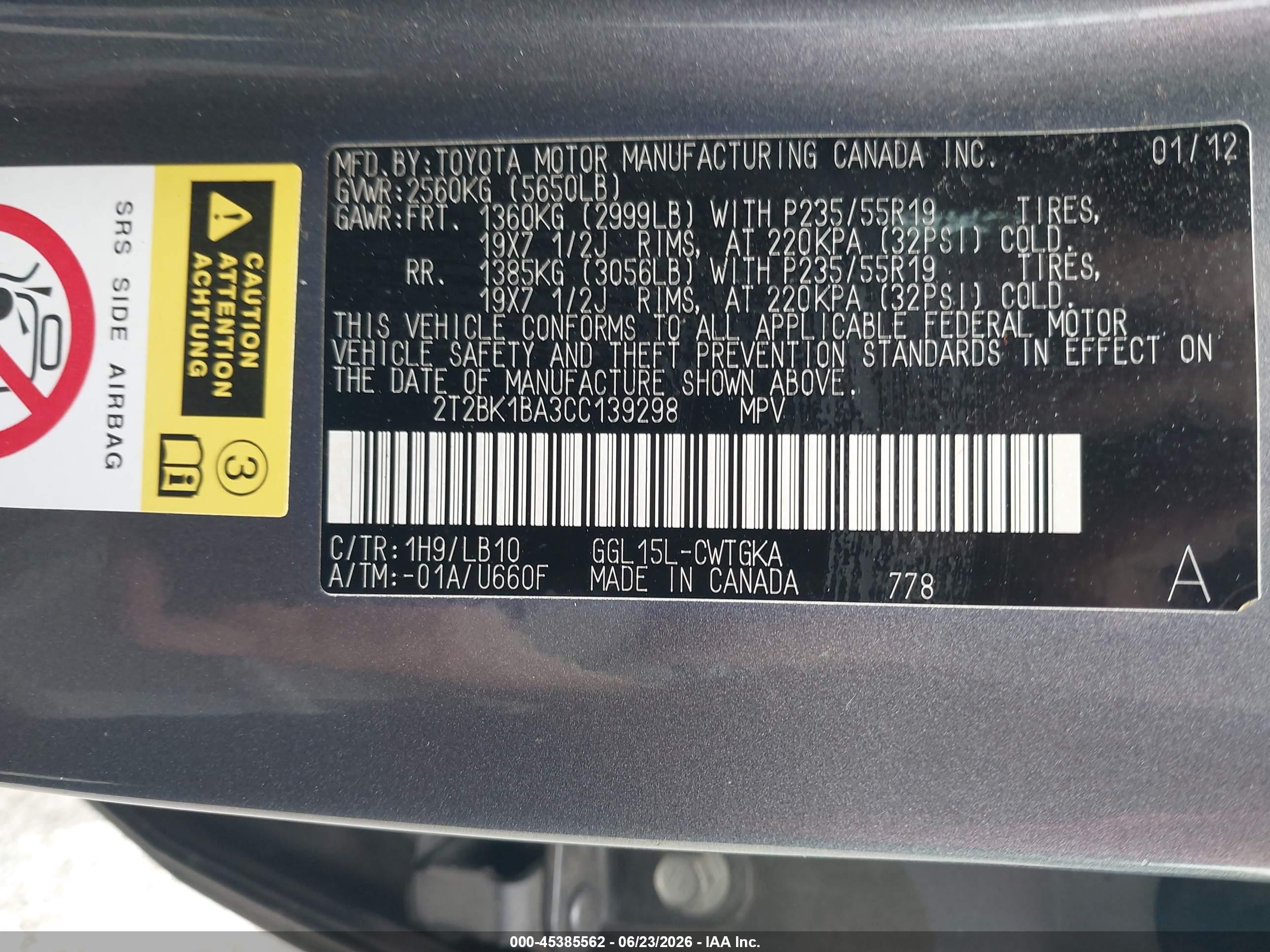 2012 Lexus Rx 350   Gray vin: 2T2BK1BA3CC139298