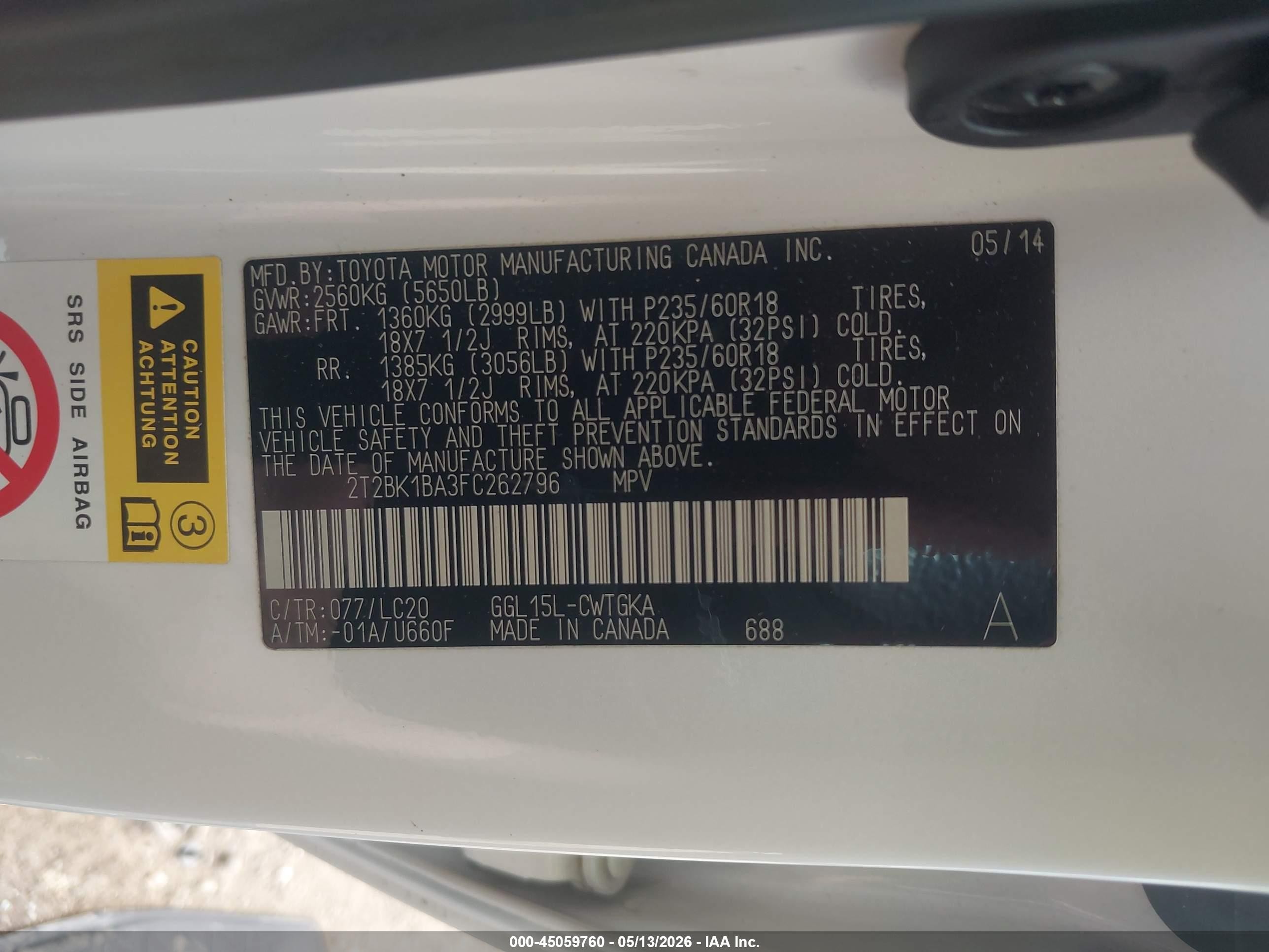 2015 Lexus Rx 350 White vin: 2T2BK1BA3FC262796