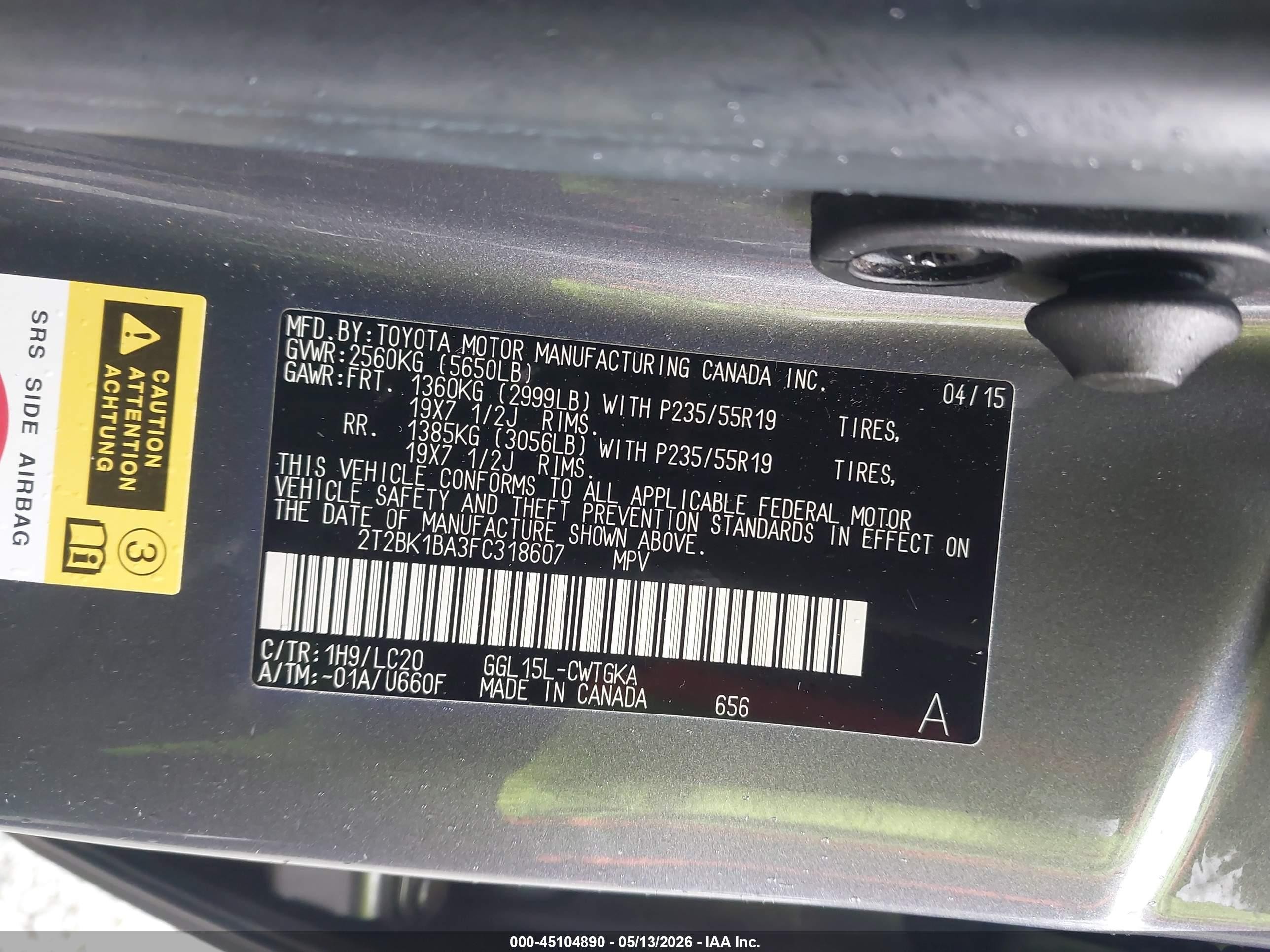 2015 Lexus Rx 350   Gray vin: 2T2BK1BA3FC318607
