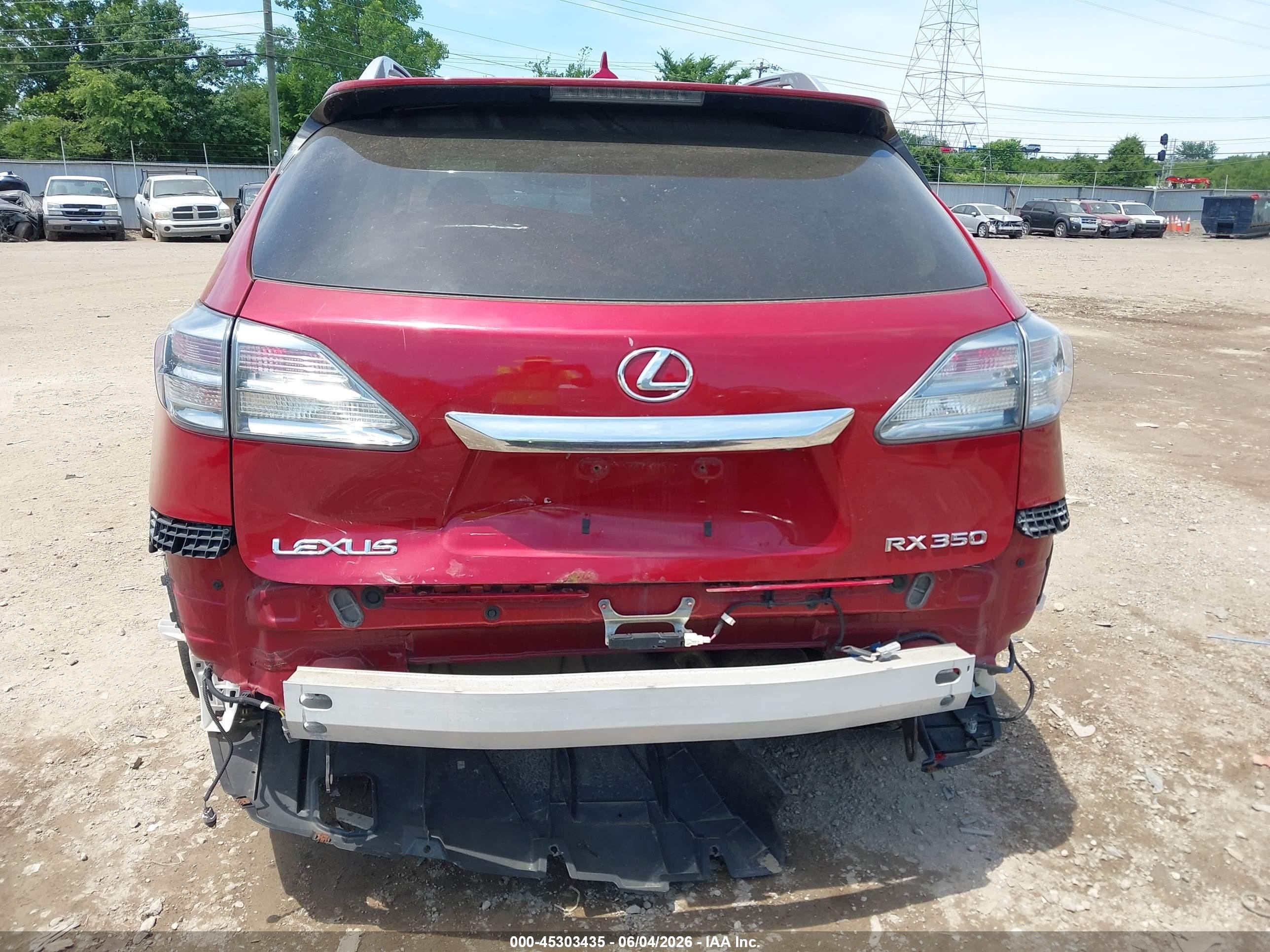 2010 Lexus Rx 350   Red vin: 2T2BK1BA4AC032662