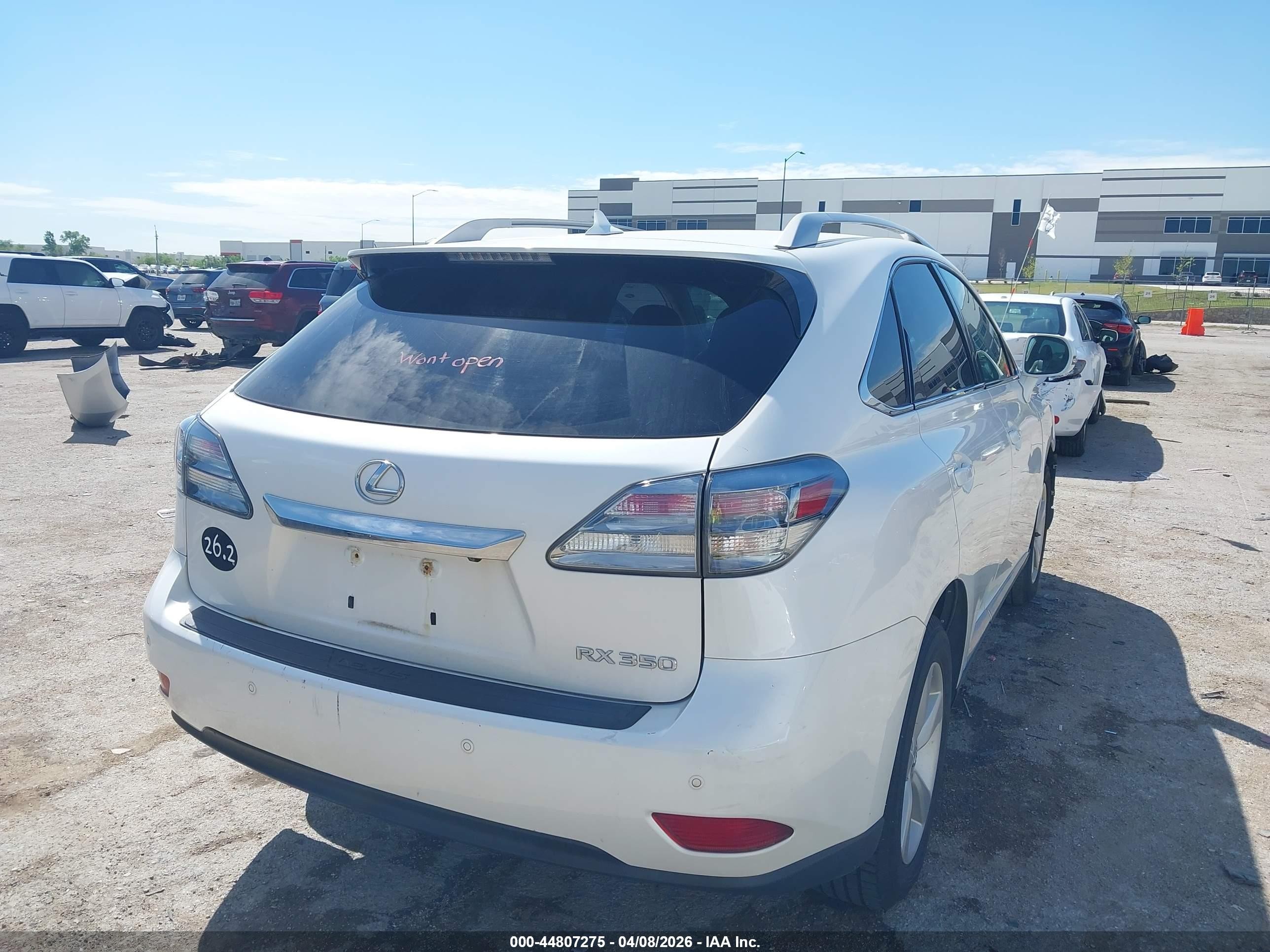 2012 Lexus Rx 350   White vin: 2T2BK1BA4CC138967