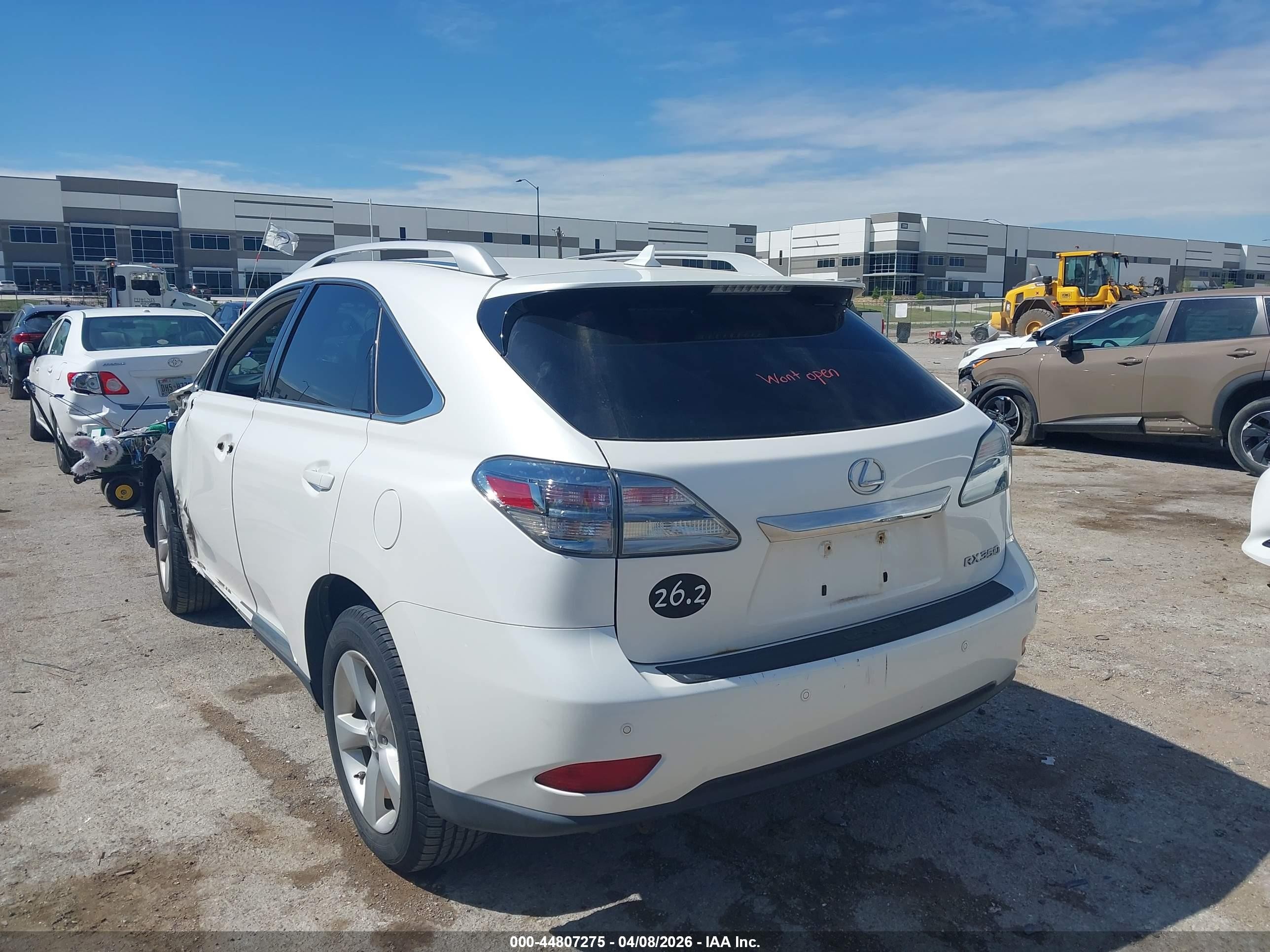 2012 Lexus Rx 350   White vin: 2T2BK1BA4CC138967