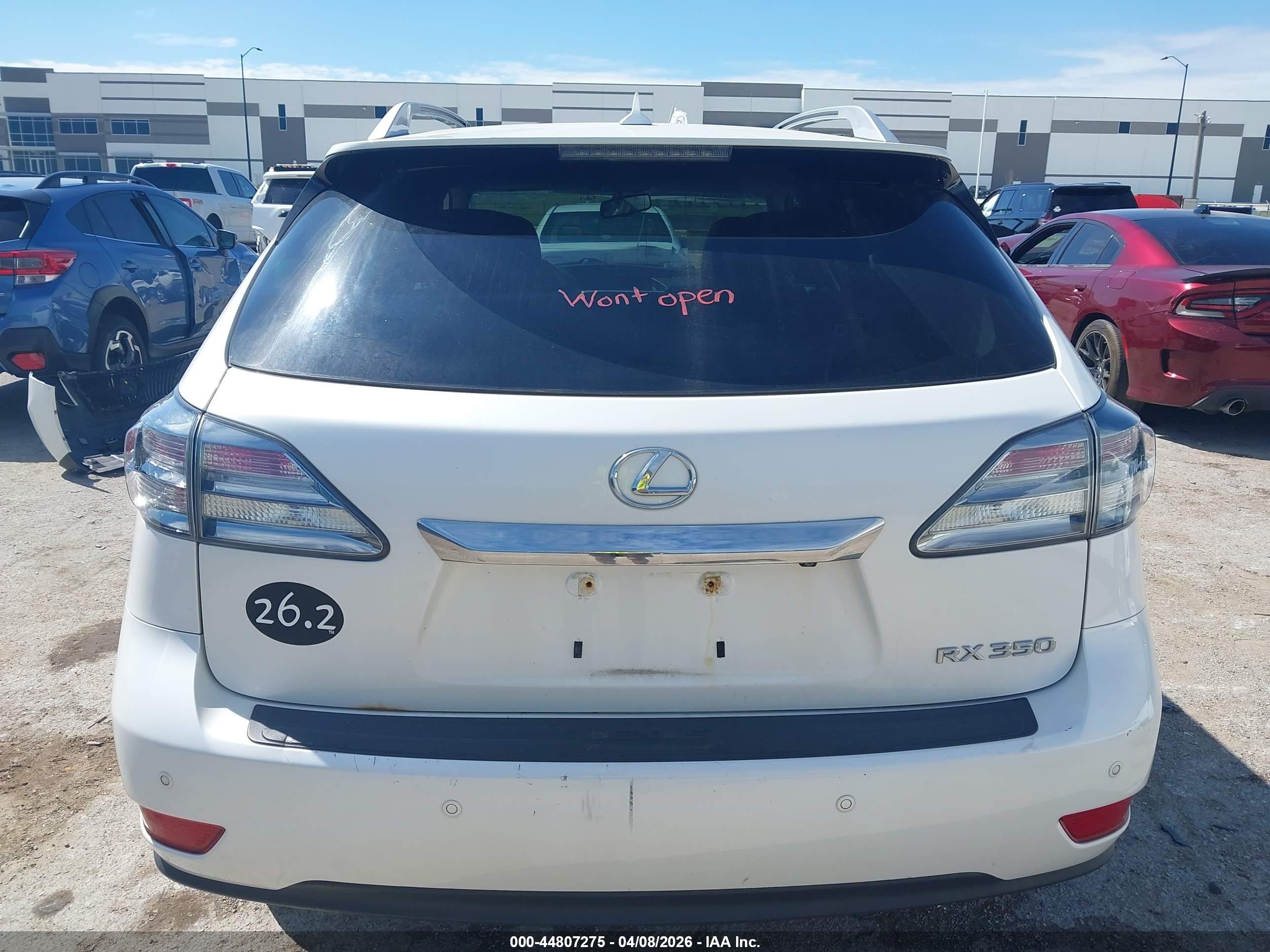 2012 Lexus Rx 350   White vin: 2T2BK1BA4CC138967