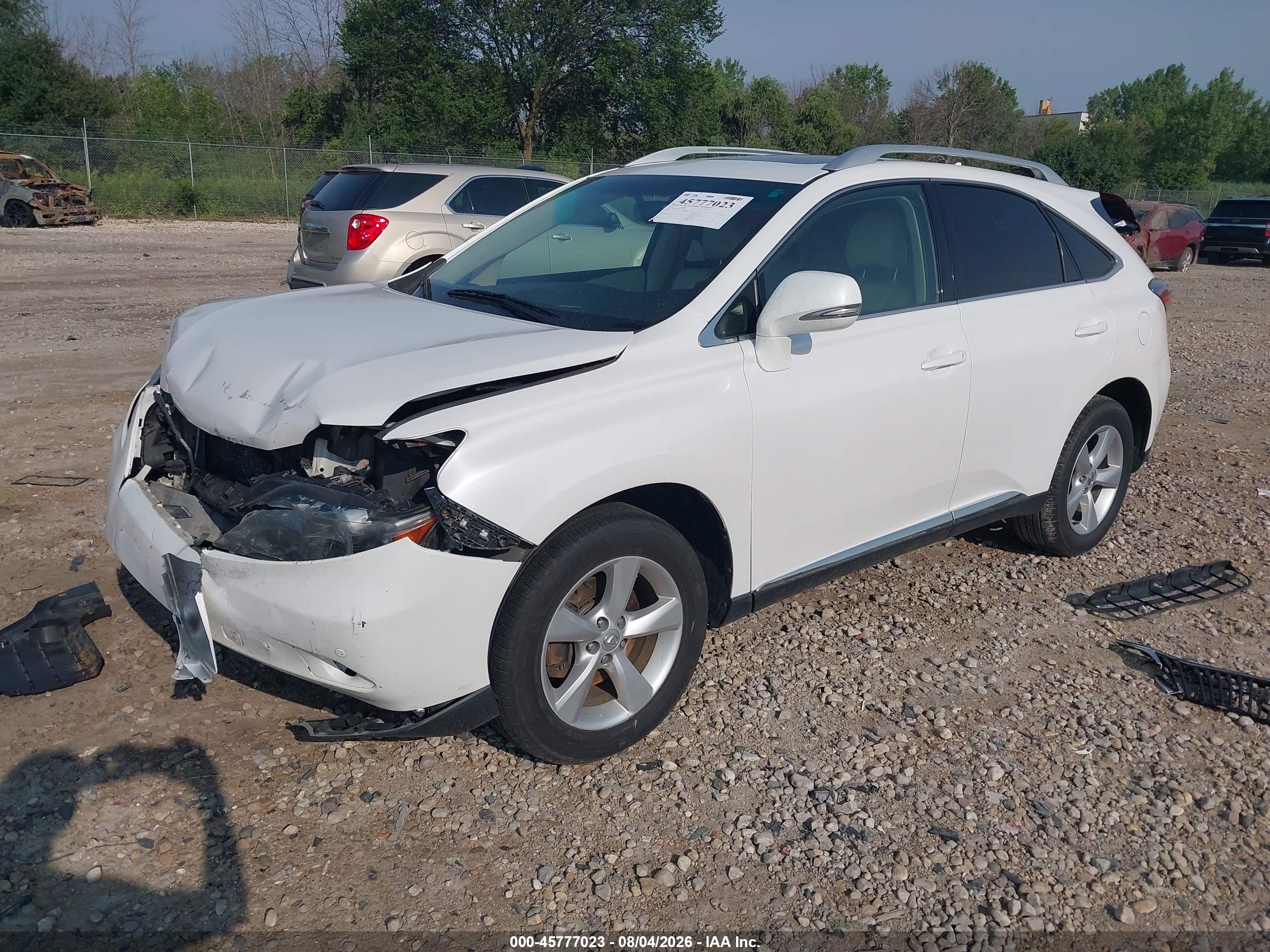 2012 Lexus Rx 350   White vin: 2T2BK1BA4CC141982