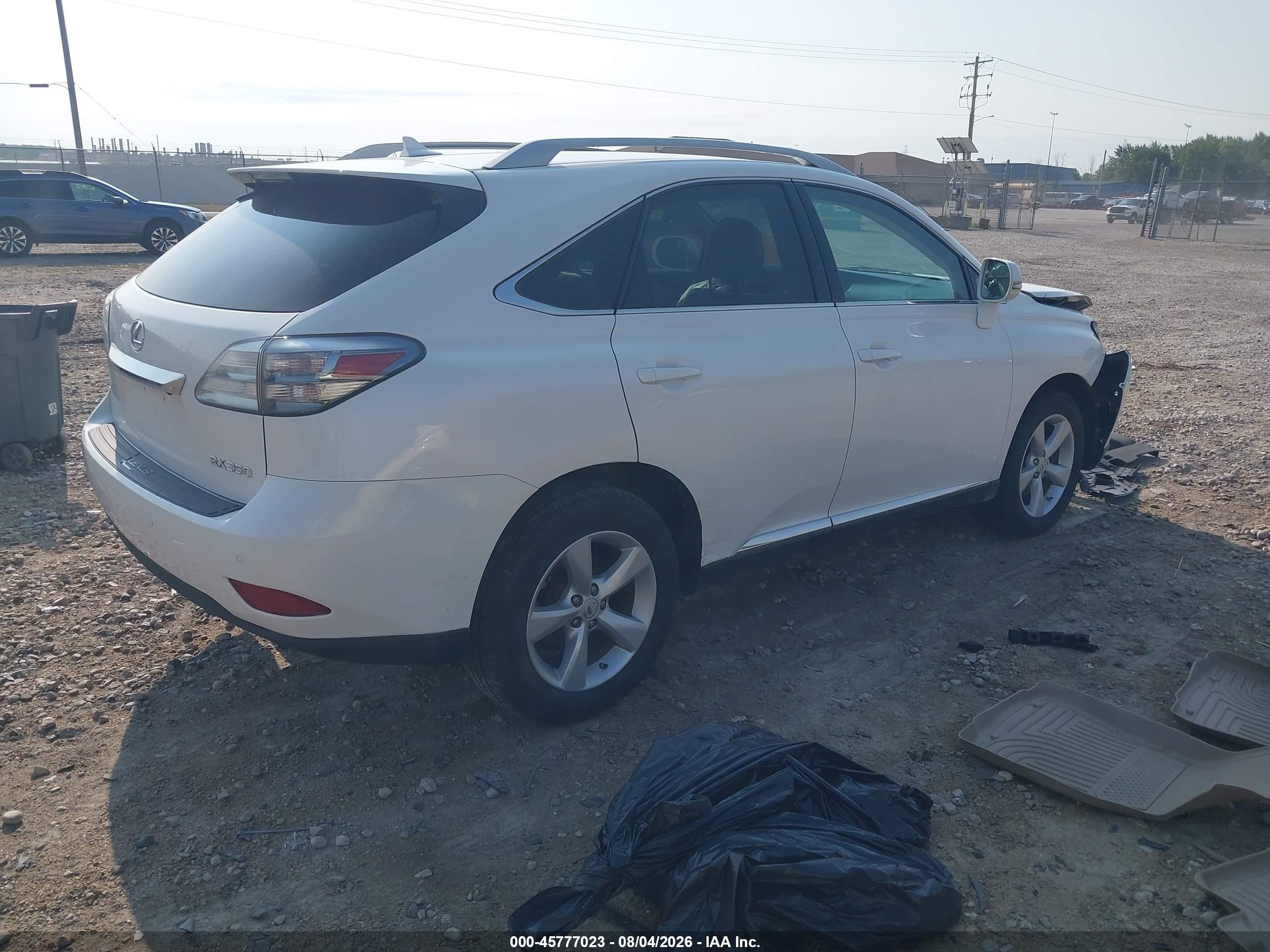 2012 Lexus Rx 350   White vin: 2T2BK1BA4CC141982